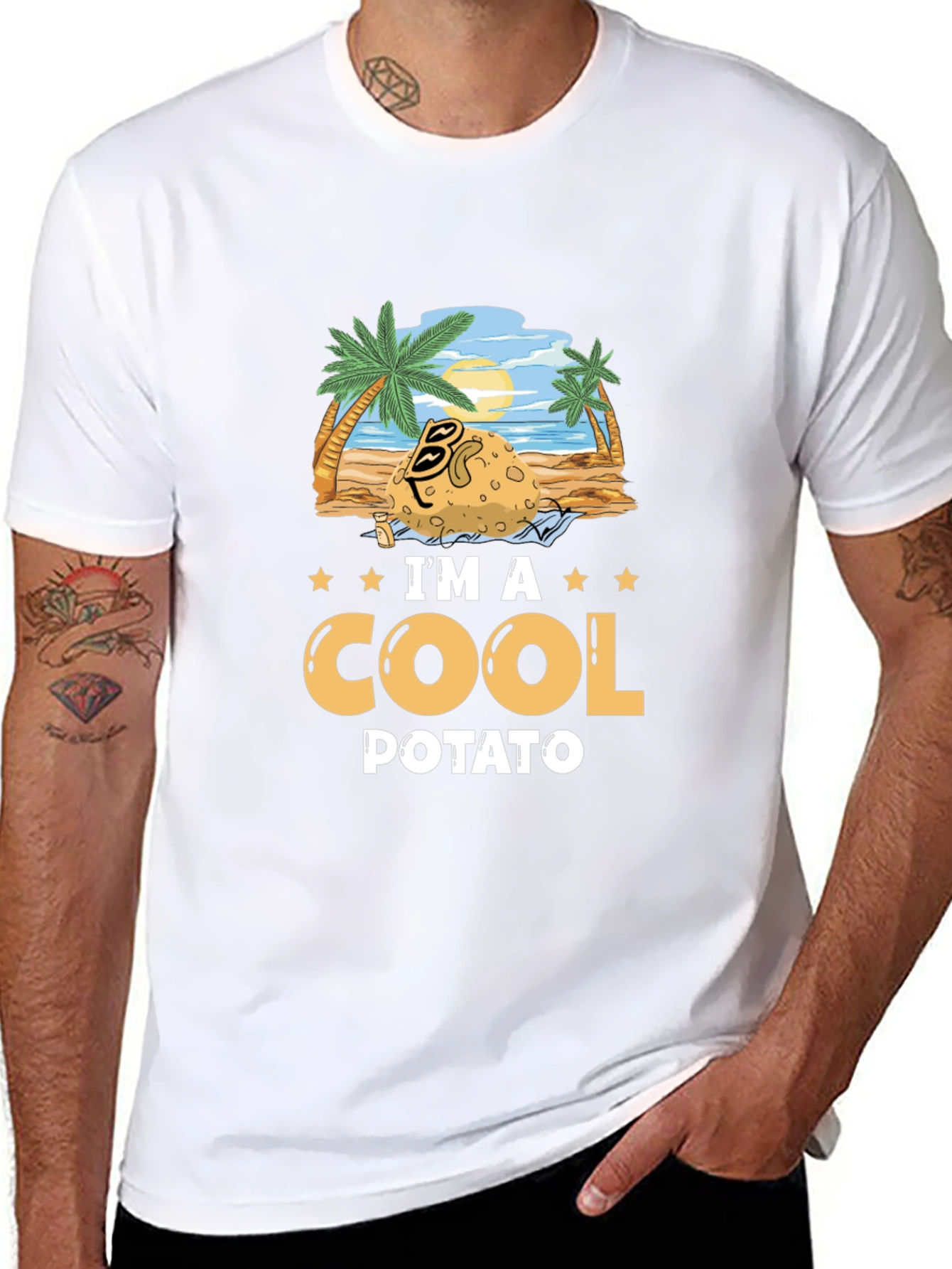 Cool Potato Graphic T-Shirt - Beach Vibes
