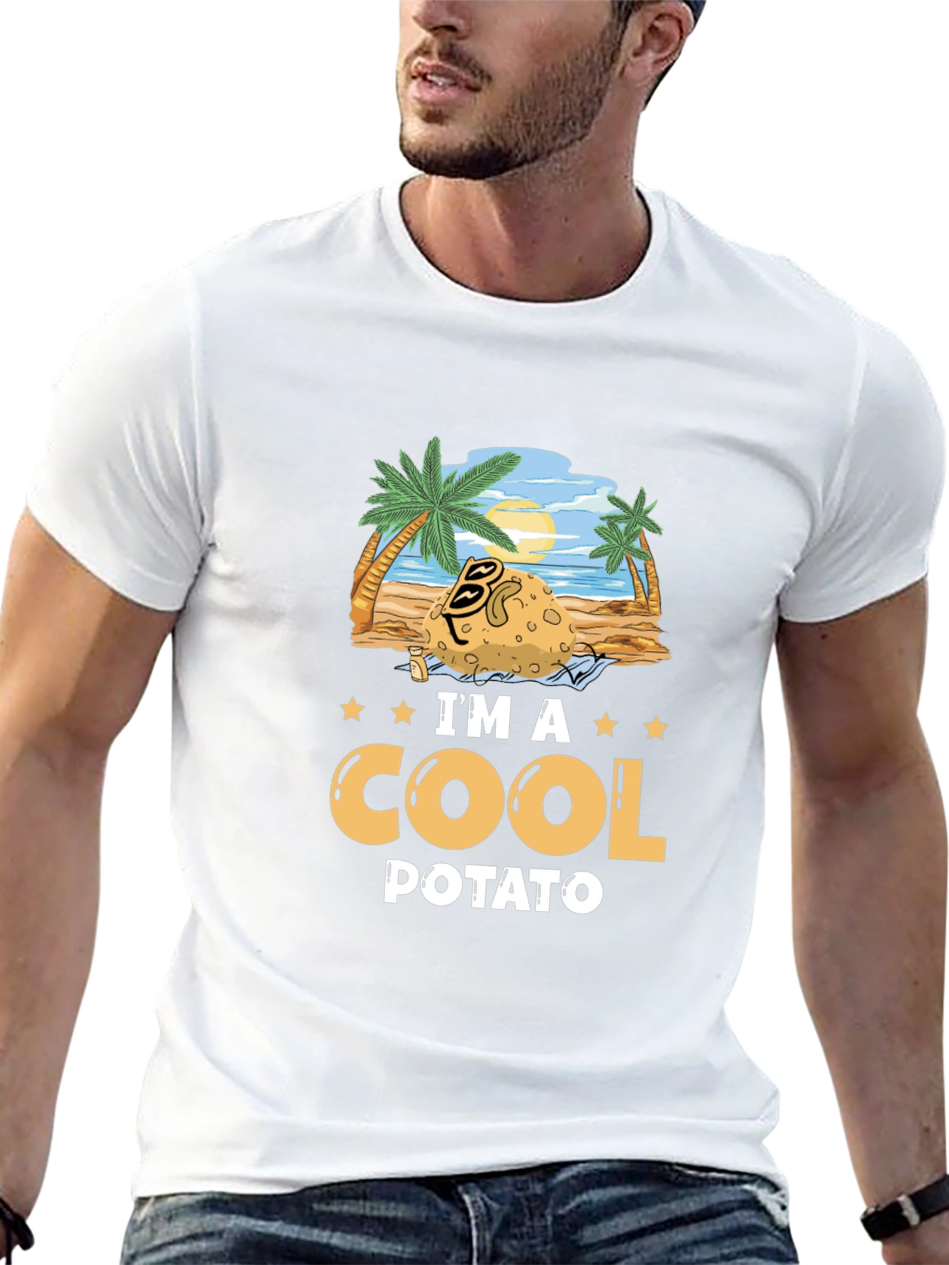 Cool Potato Graphic T-Shirt - Beach Vibes