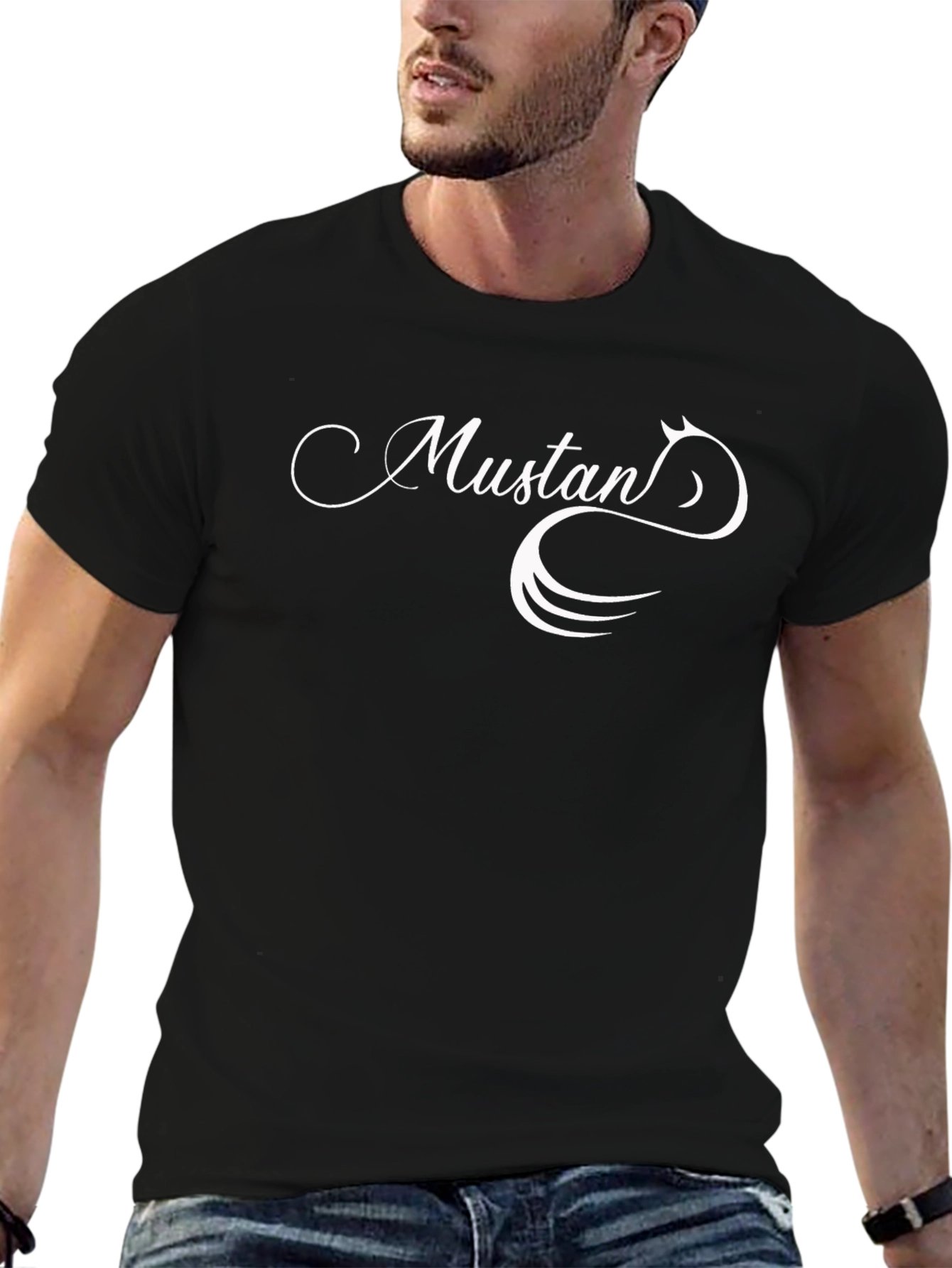 Mustang Graphic T-Shirt - Black Cotton Tee