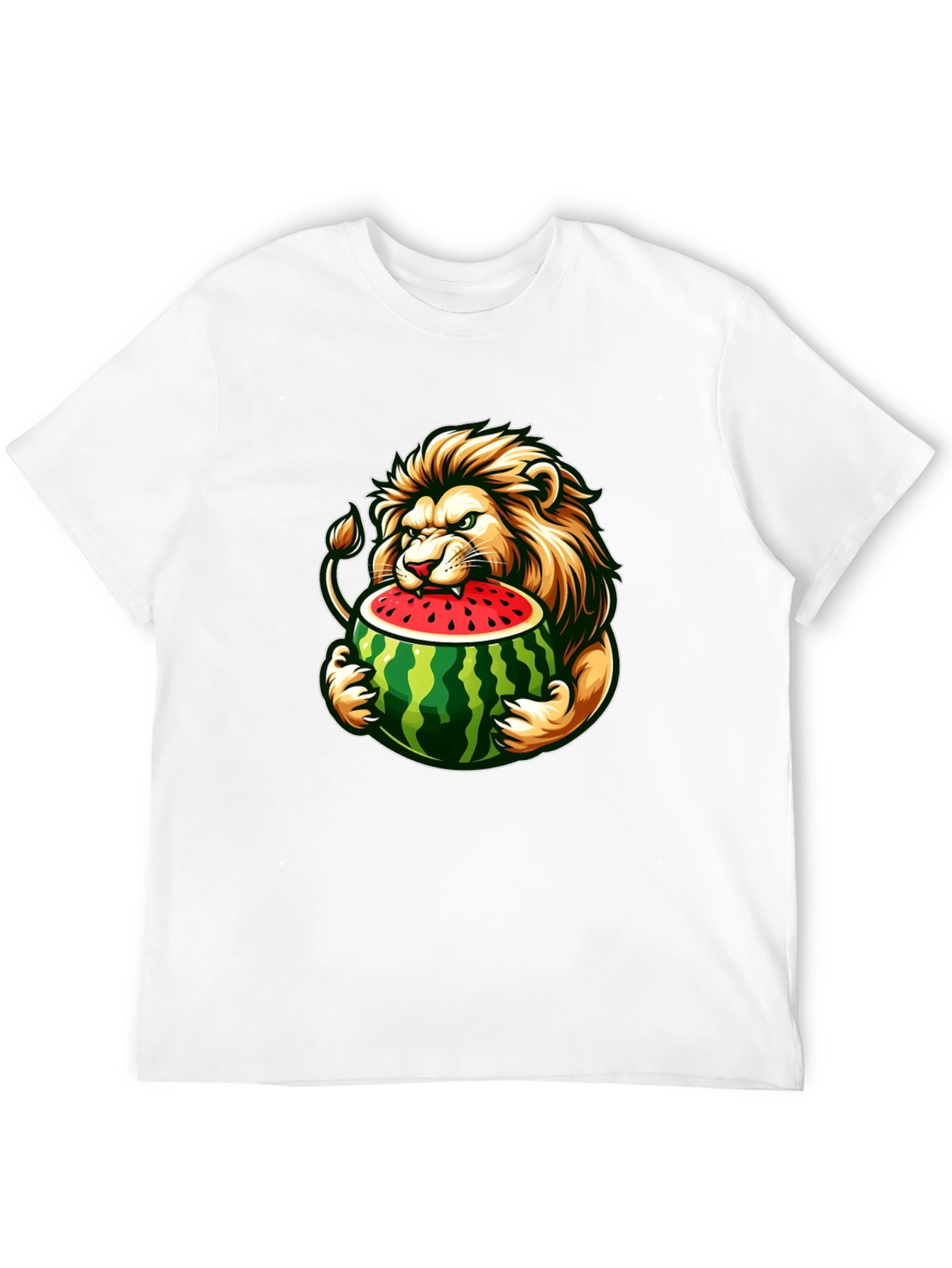 Lion Eating Watermelon Graphic Tee