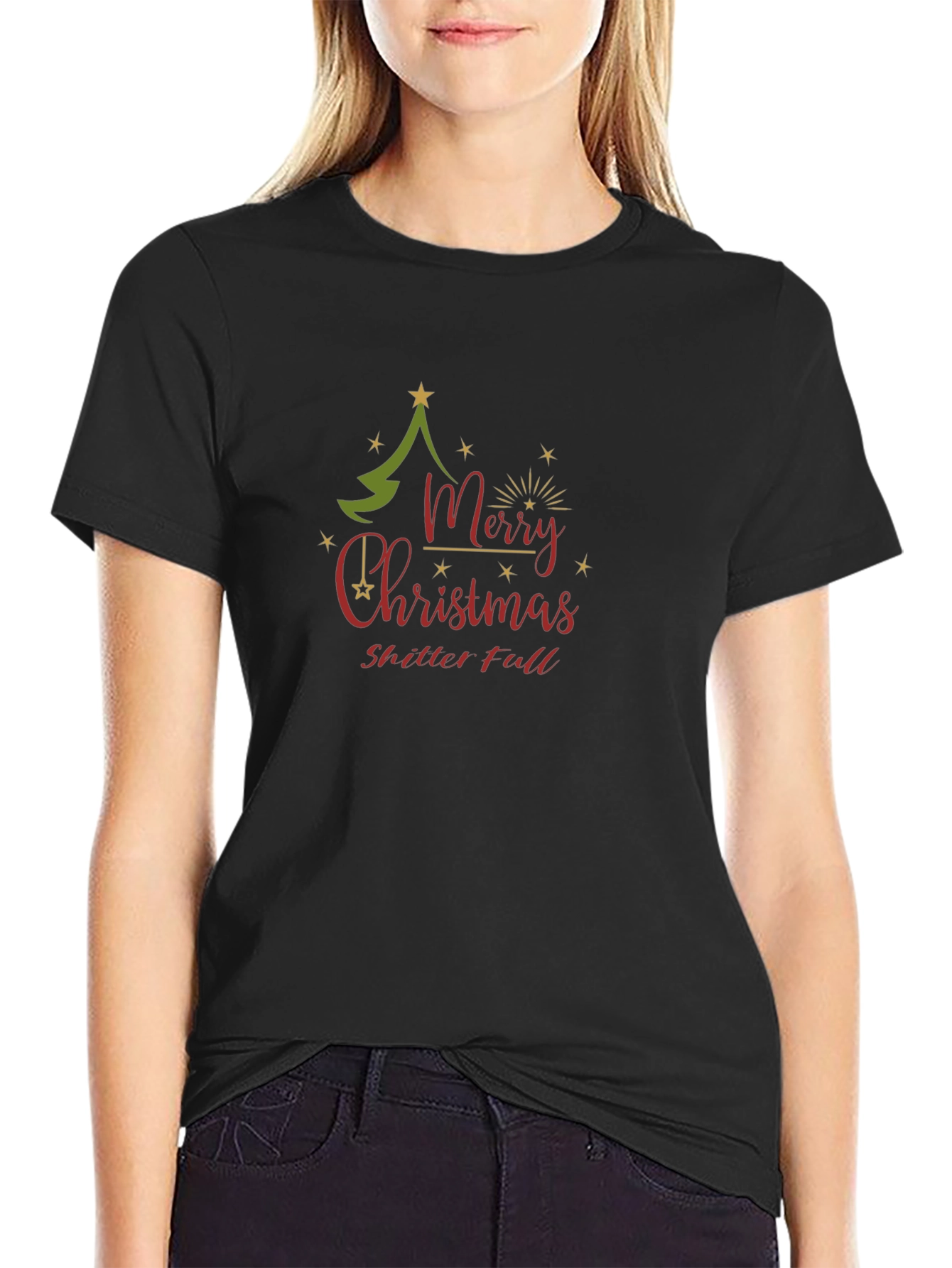 Merry Christmas Shitter Full Black T-Shirt