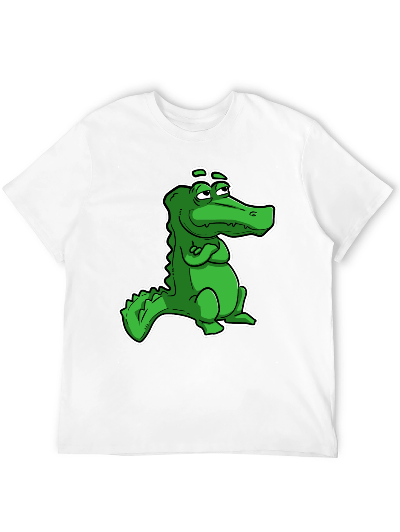 Cool Alligator Cartoon Black T-Shirt