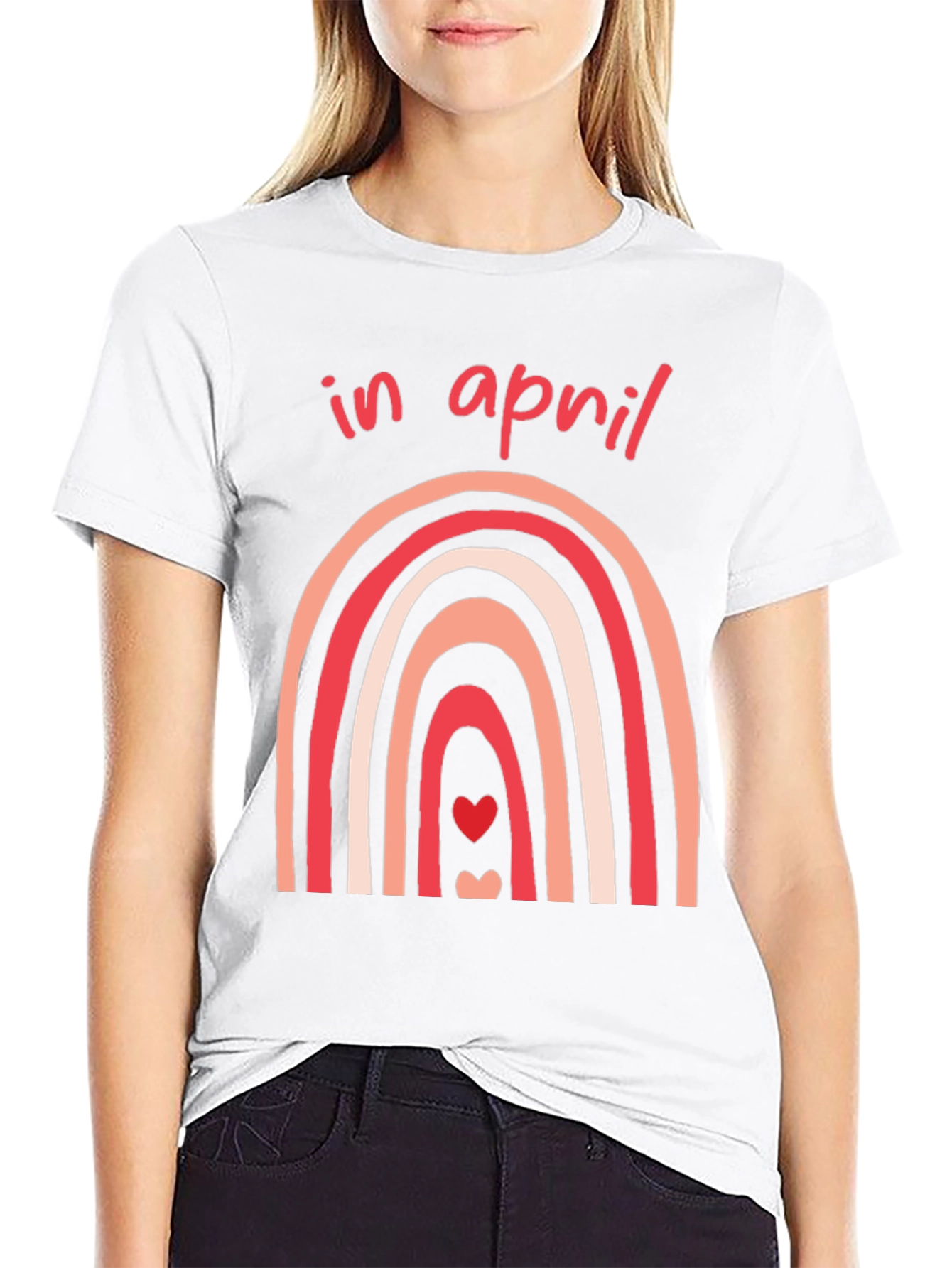 In April Rainbow Heart T-Shirt