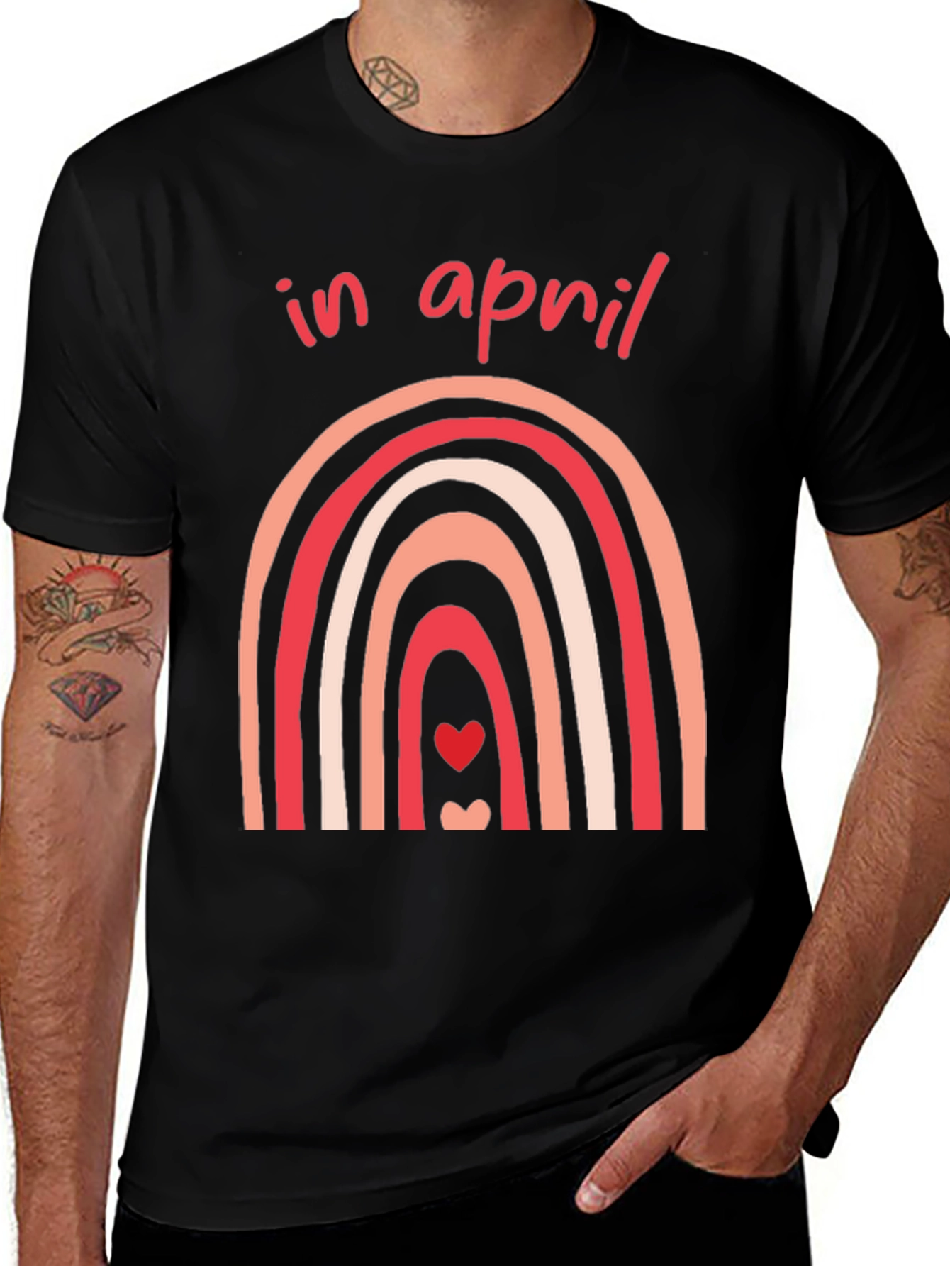 In April Rainbow Heart T-Shirt
