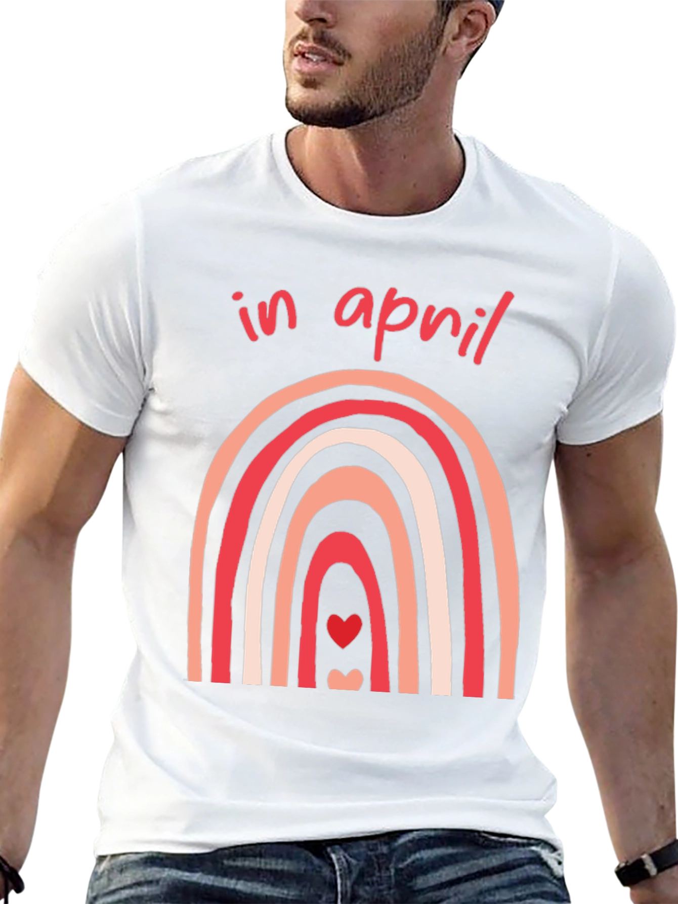 In April Rainbow Heart T-Shirt