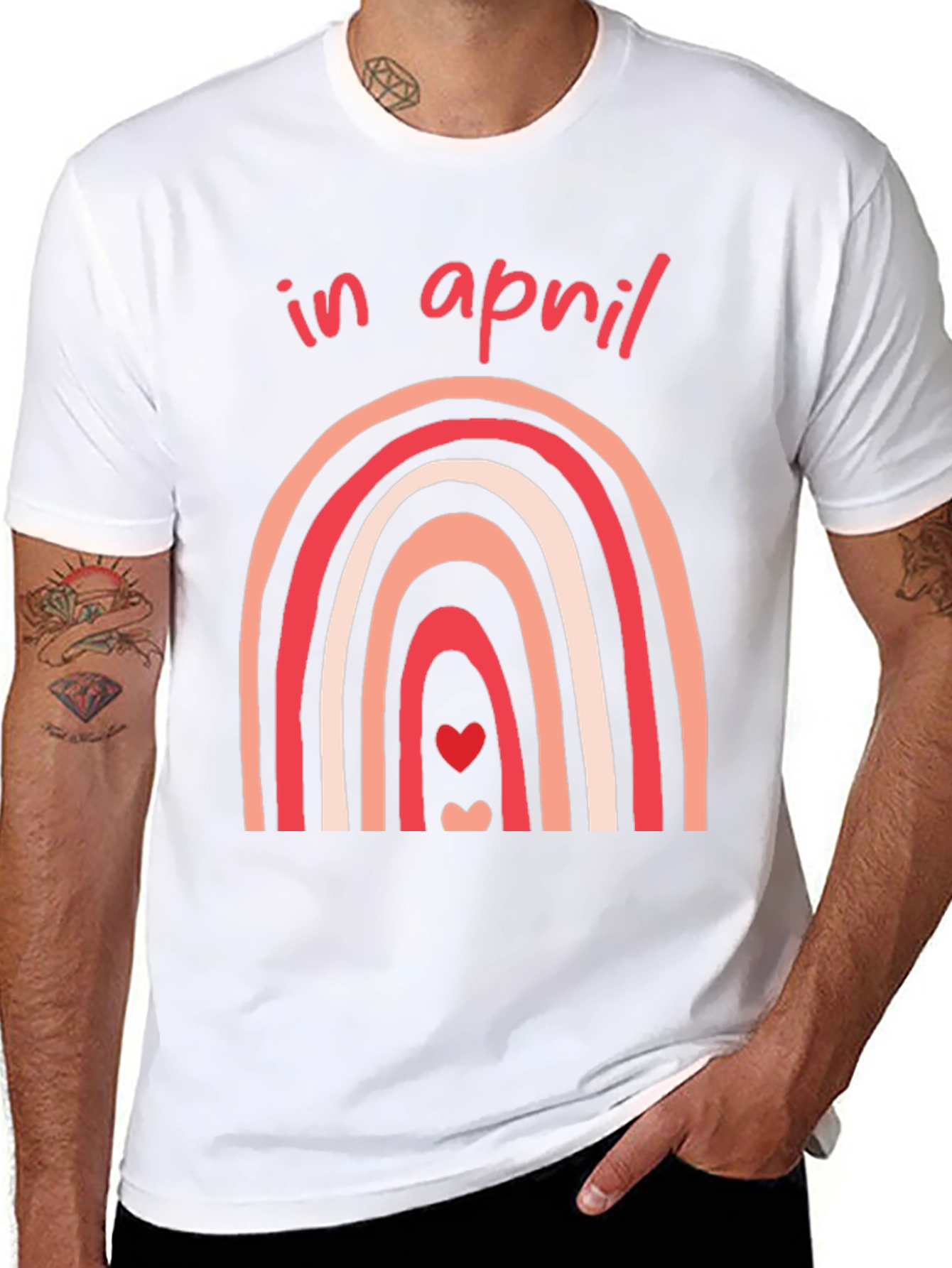 In April Rainbow Heart T-Shirt