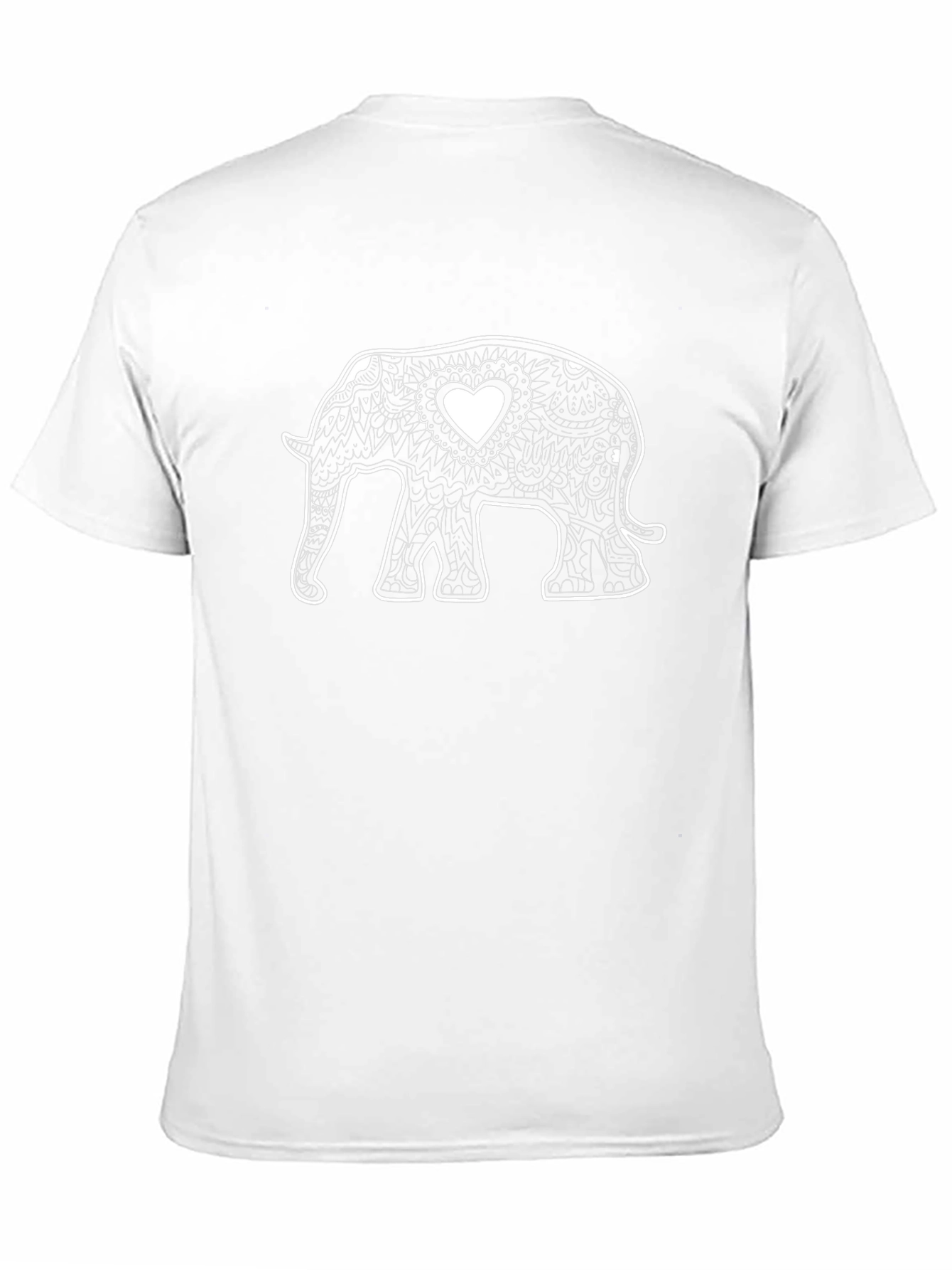 Elephant Heart Graphic Print Black T-Shirt