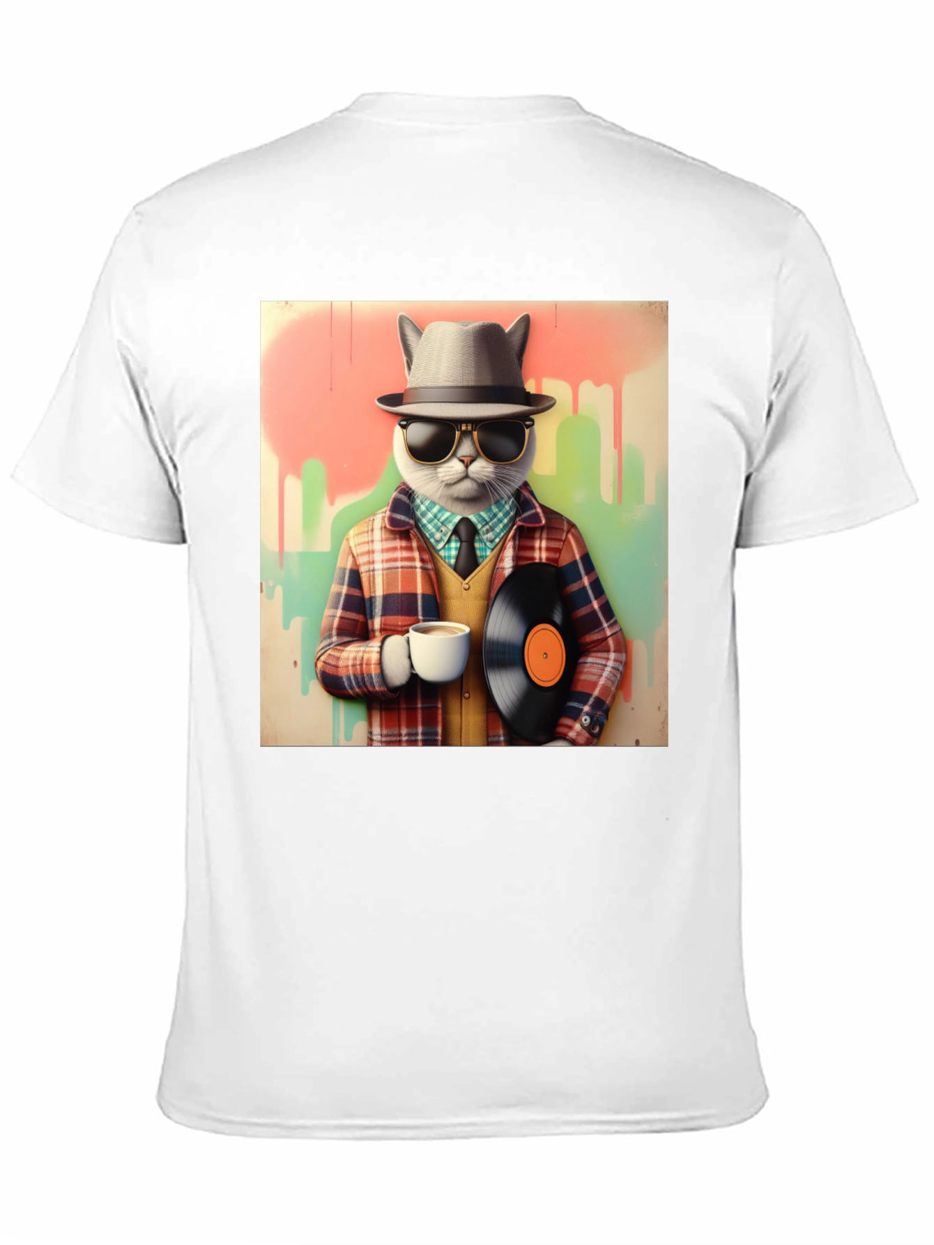 Hipster Cat T-Shirt - Cool Kitty in Fedora