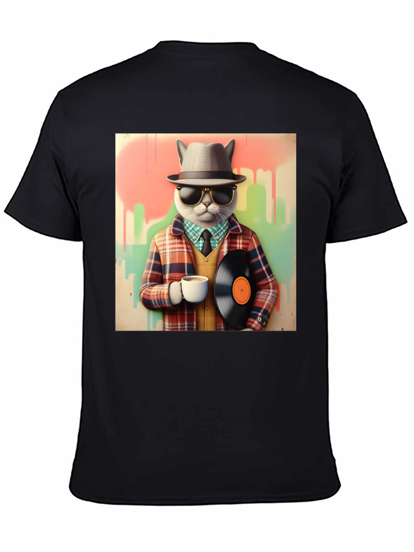 Hipster Cat T-Shirt - Cool Kitty in Fedora