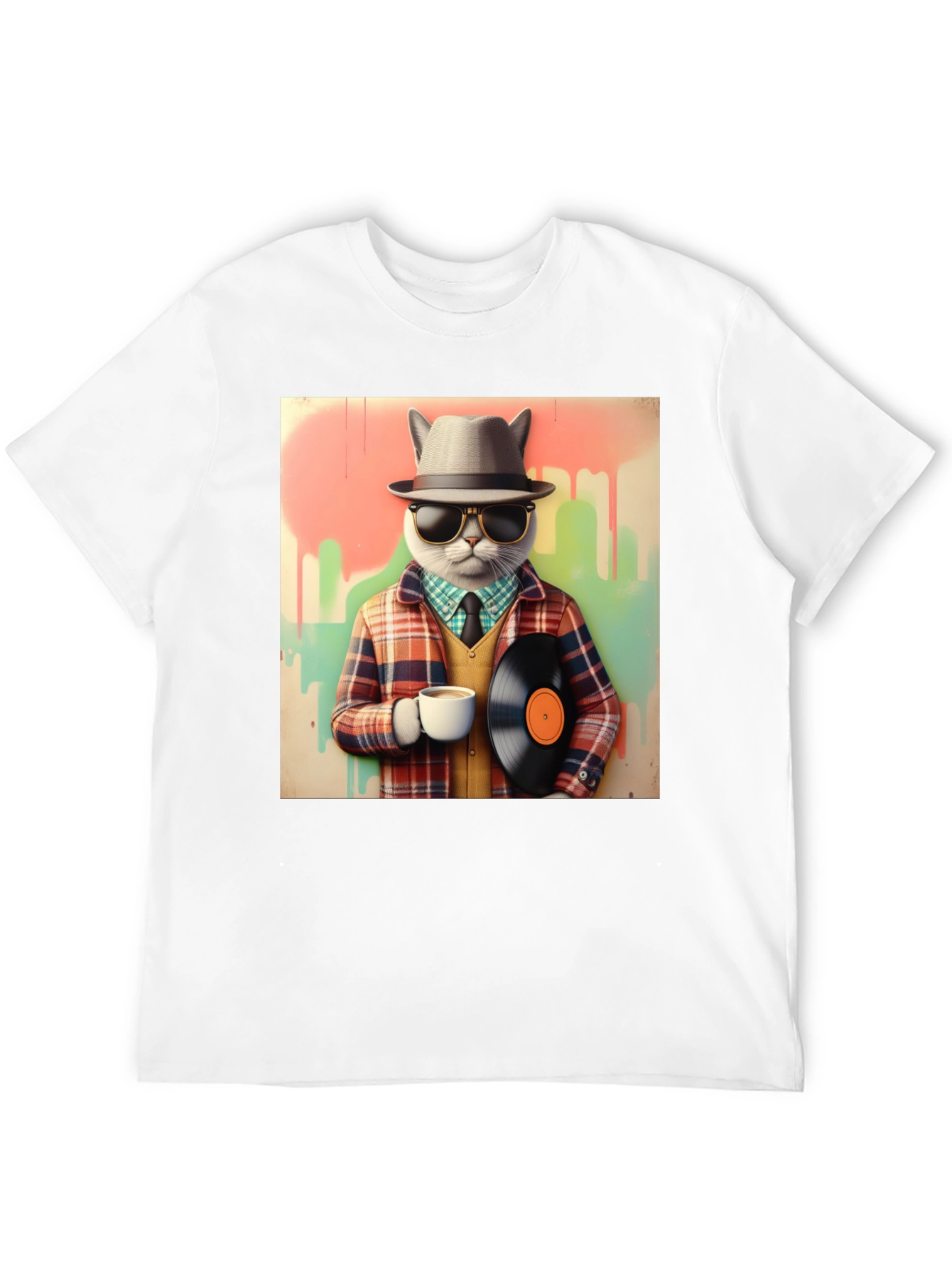 Hipster Cat T-Shirt - Cool Kitty in Fedora