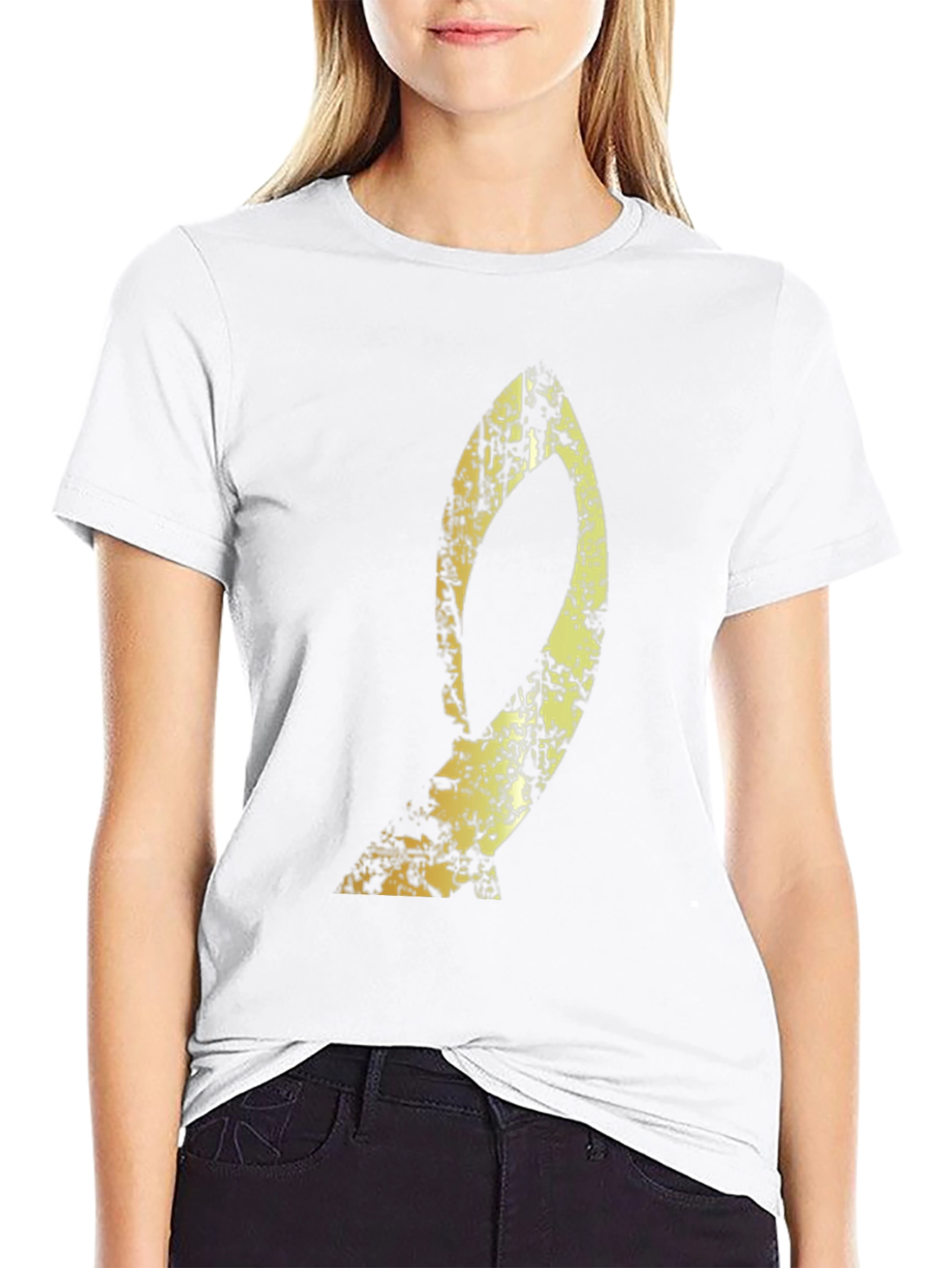 Mens Black Graphic Tee - Abstract Gold Design