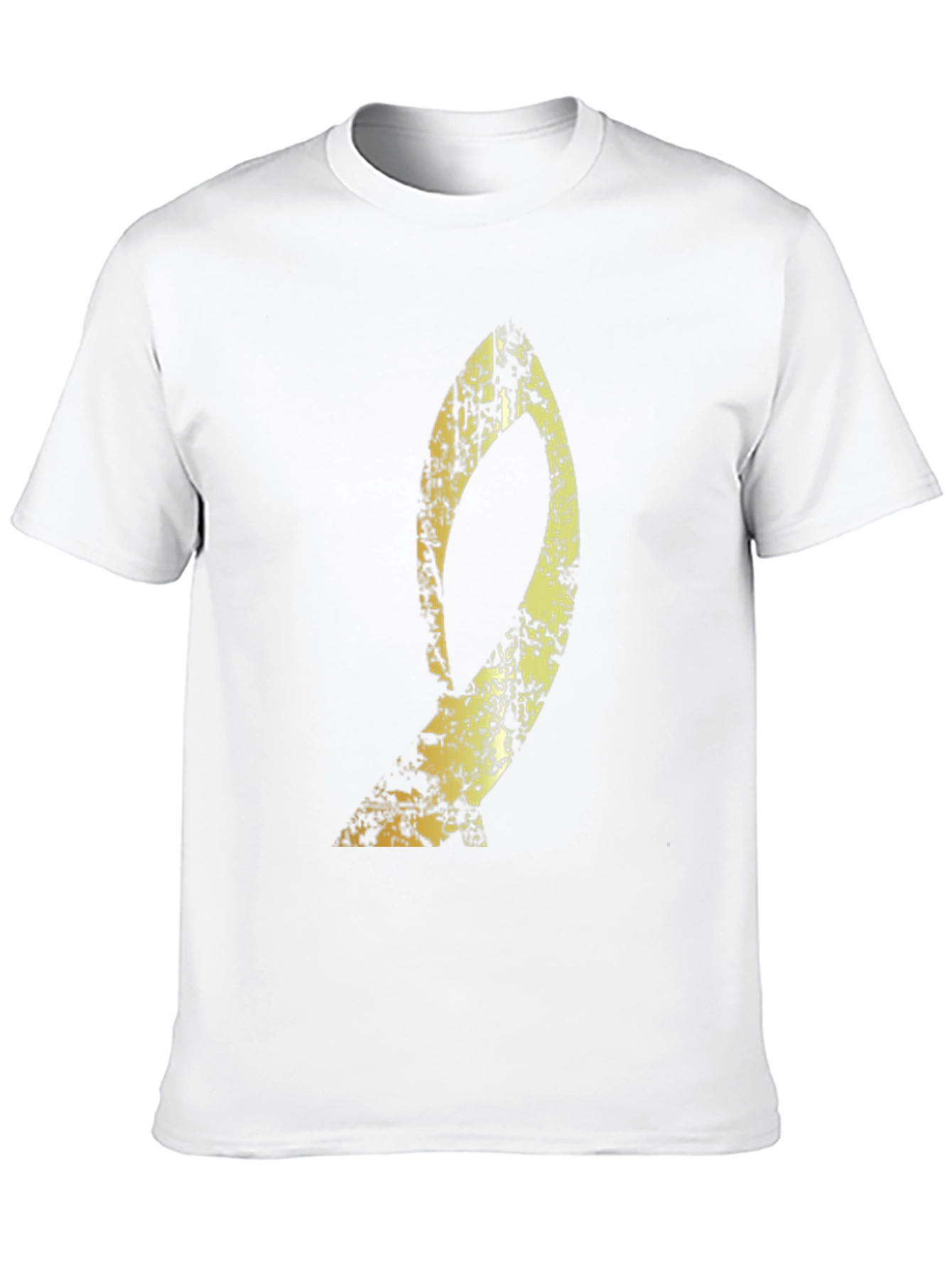 Mens Black Graphic Tee - Abstract Gold Design