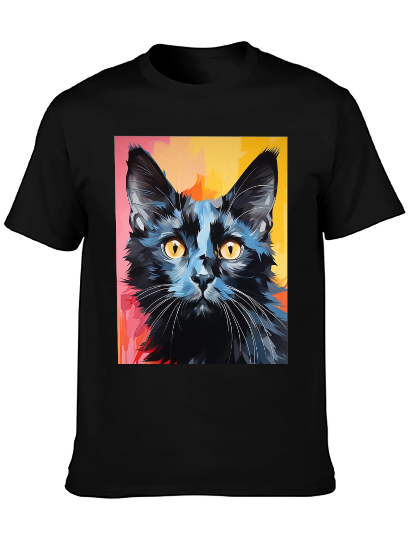 Black Cat Graphic Tee - Stylish Mens T-Shirt