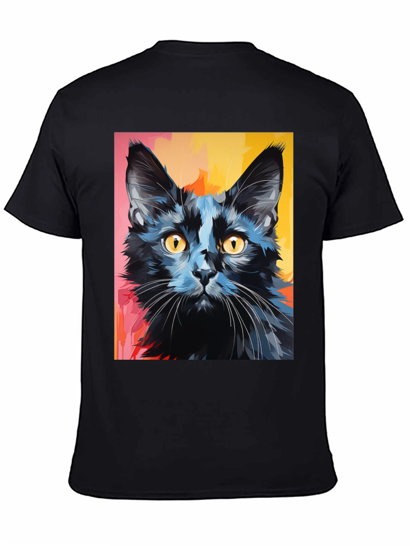 Black Cat Graphic Tee - Stylish Mens T-Shirt