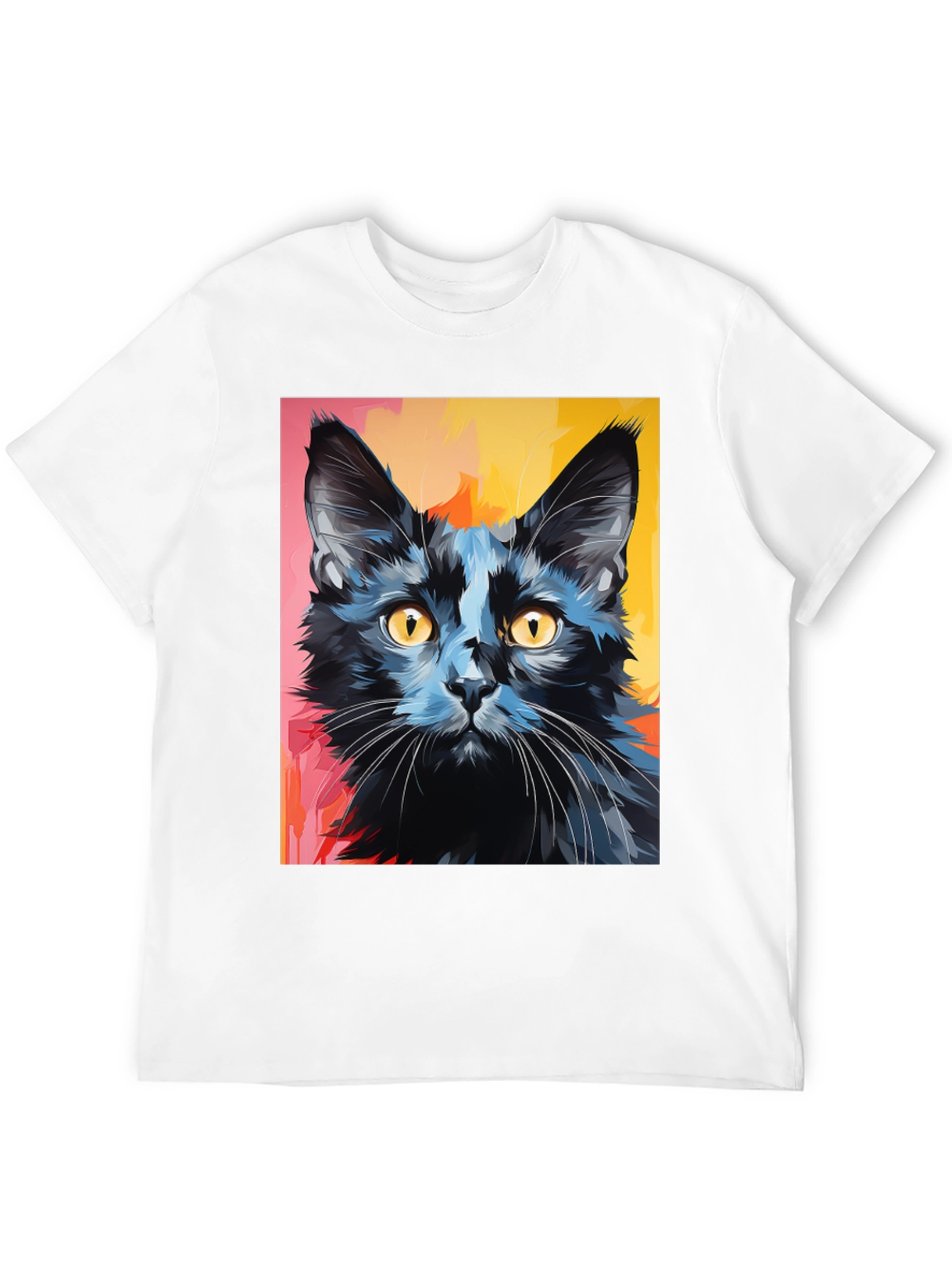 Black Cat Graphic Tee - Stylish Mens T-Shirt