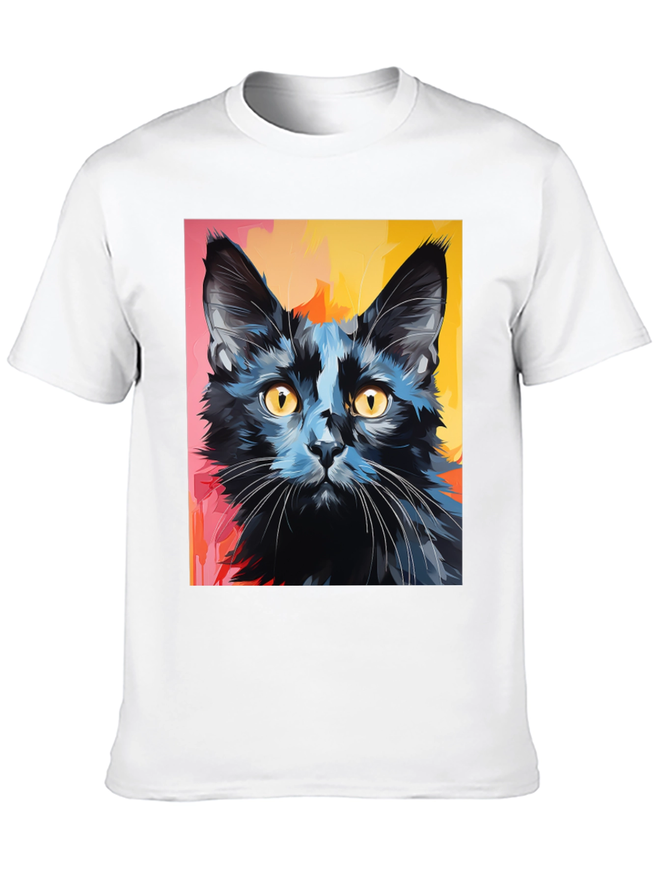 Black Cat Graphic Tee - Stylish Mens T-Shirt