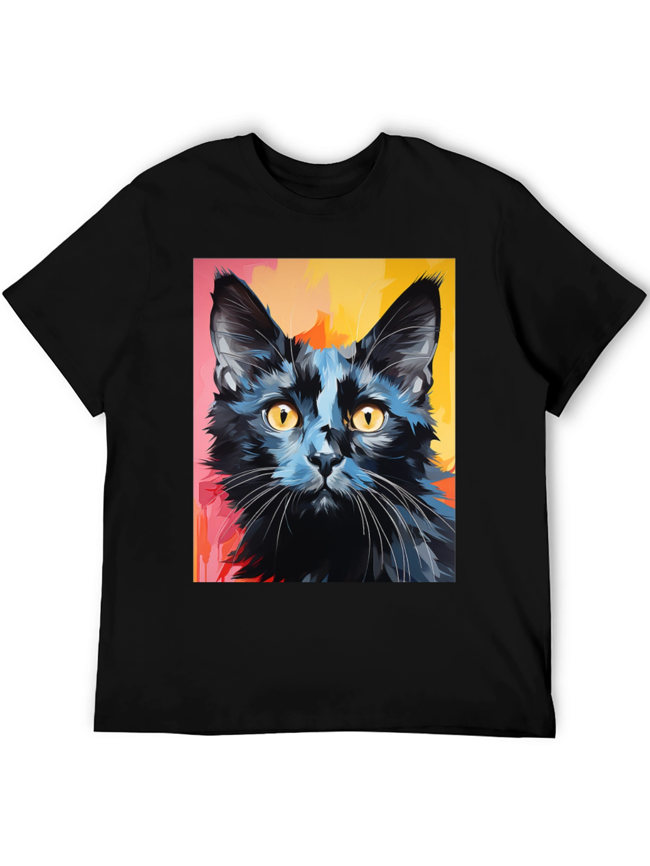 Black Cat Graphic Tee - Stylish Mens T-Shirt