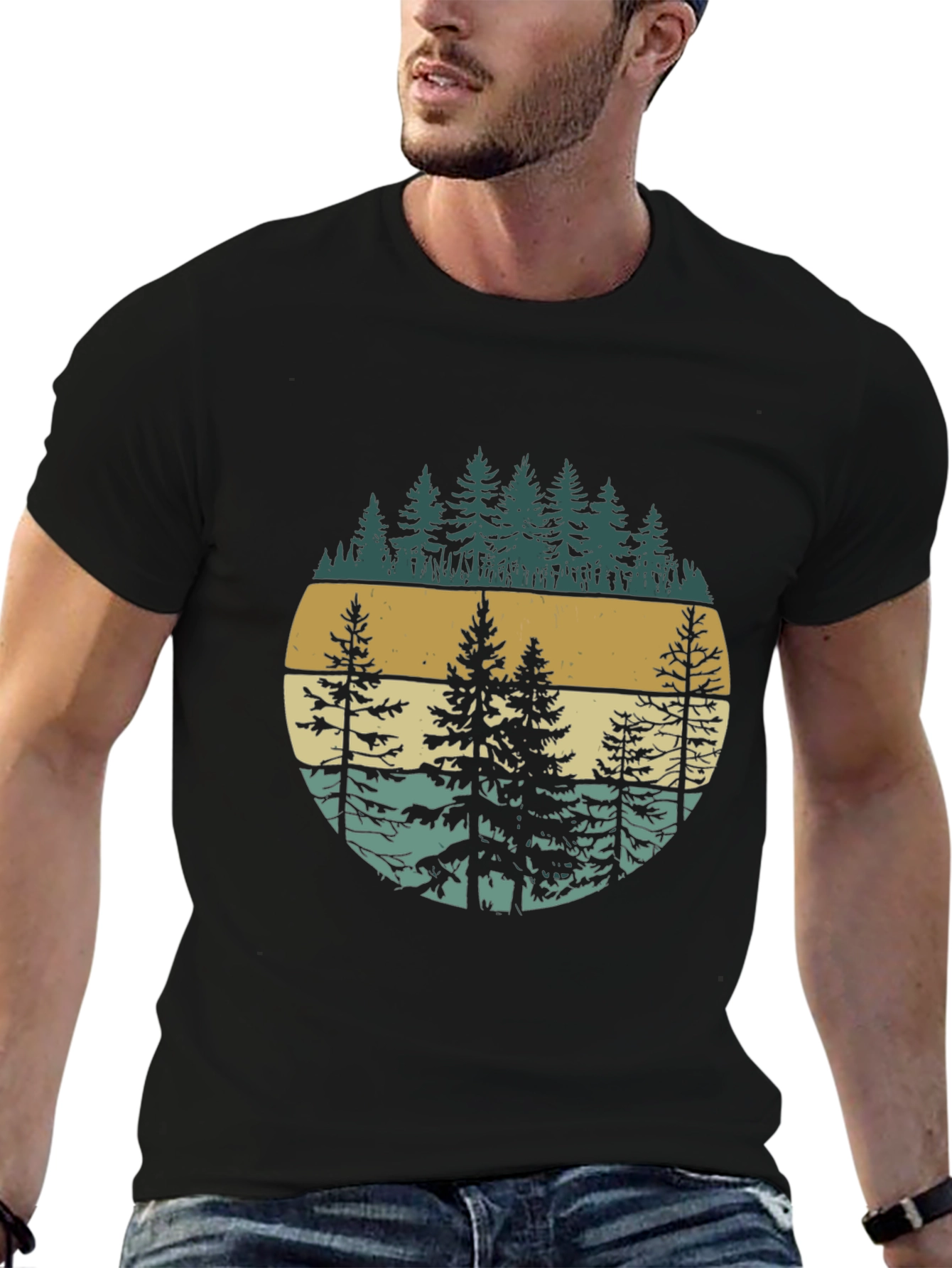 Retro Forest Graphic Tee - Nature Inspired Design