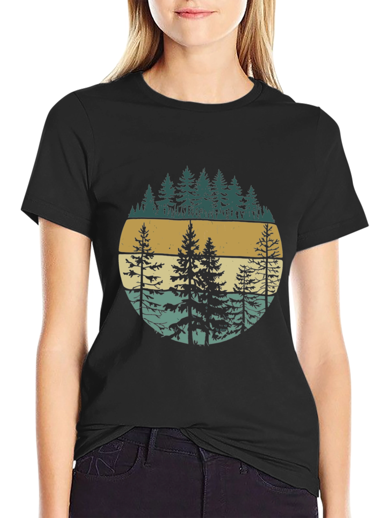 Retro Forest Graphic Tee - Nature Inspired Design