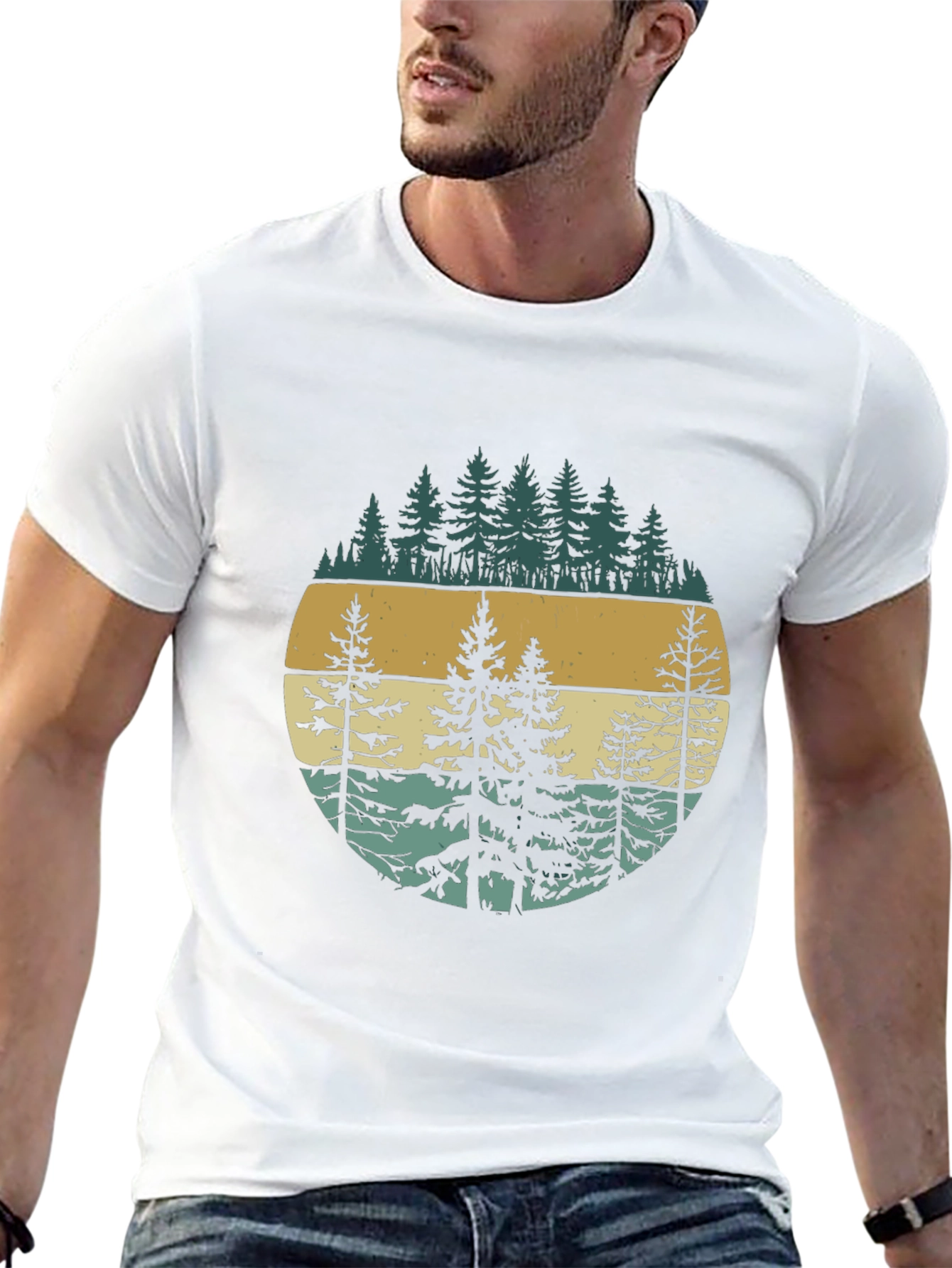 Retro Forest Graphic Tee - Nature Inspired Design