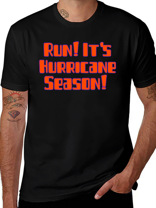 Run! Its Hurricane Season Black Graphic Tee