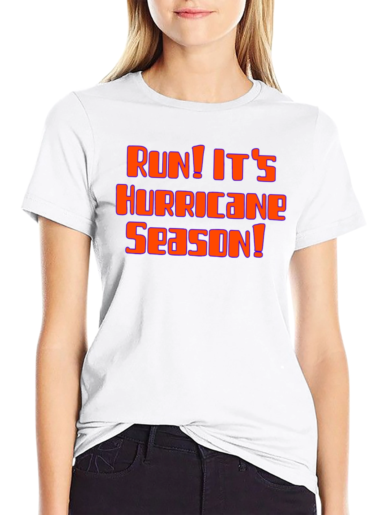 Run! Its Hurricane Season Black Graphic Tee
