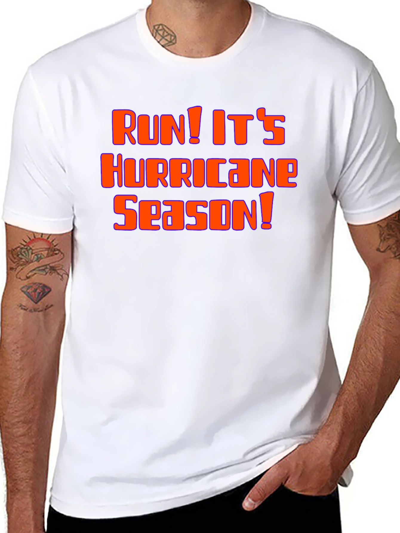Run! Its Hurricane Season Black Graphic Tee