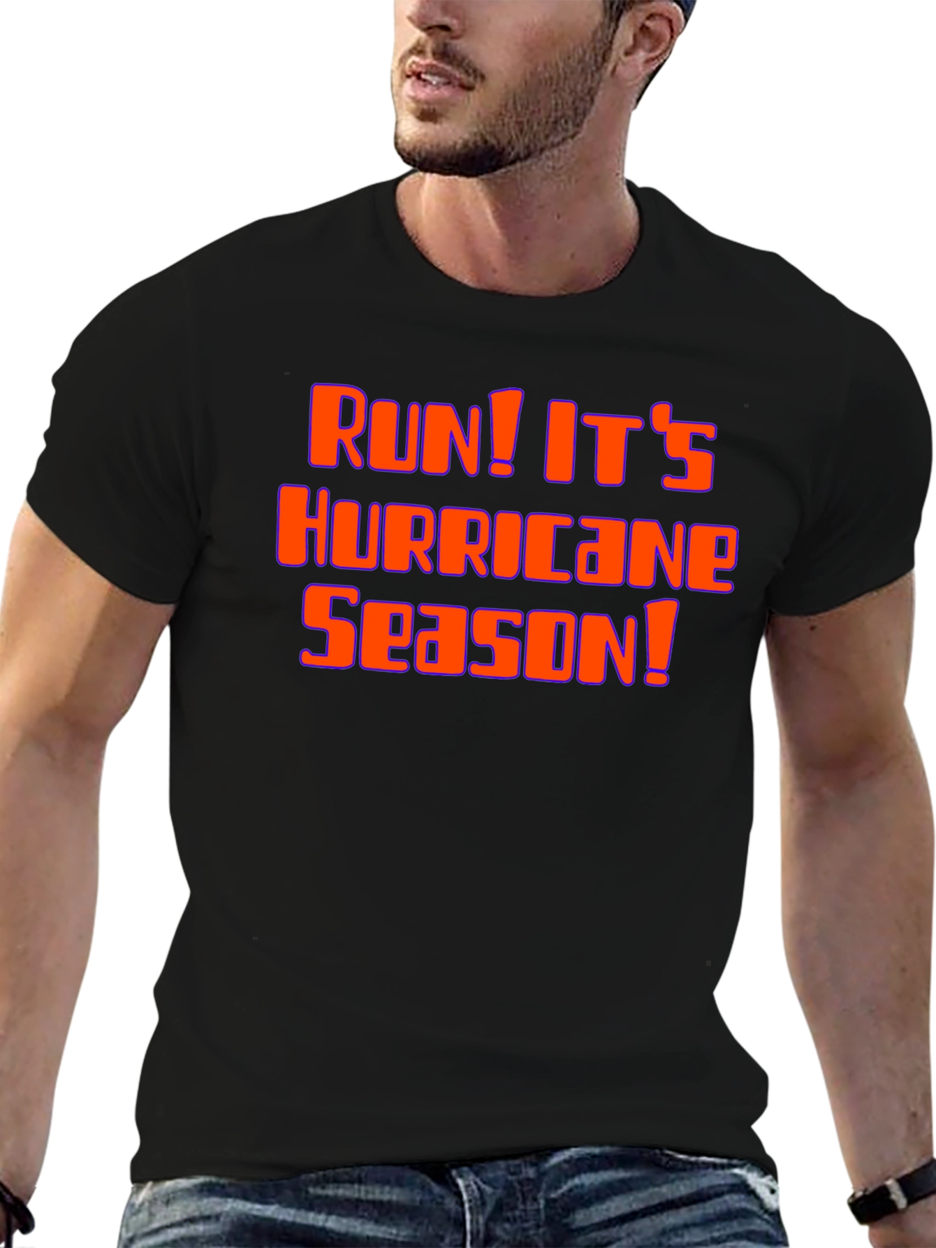Run! Its Hurricane Season Black Graphic Tee