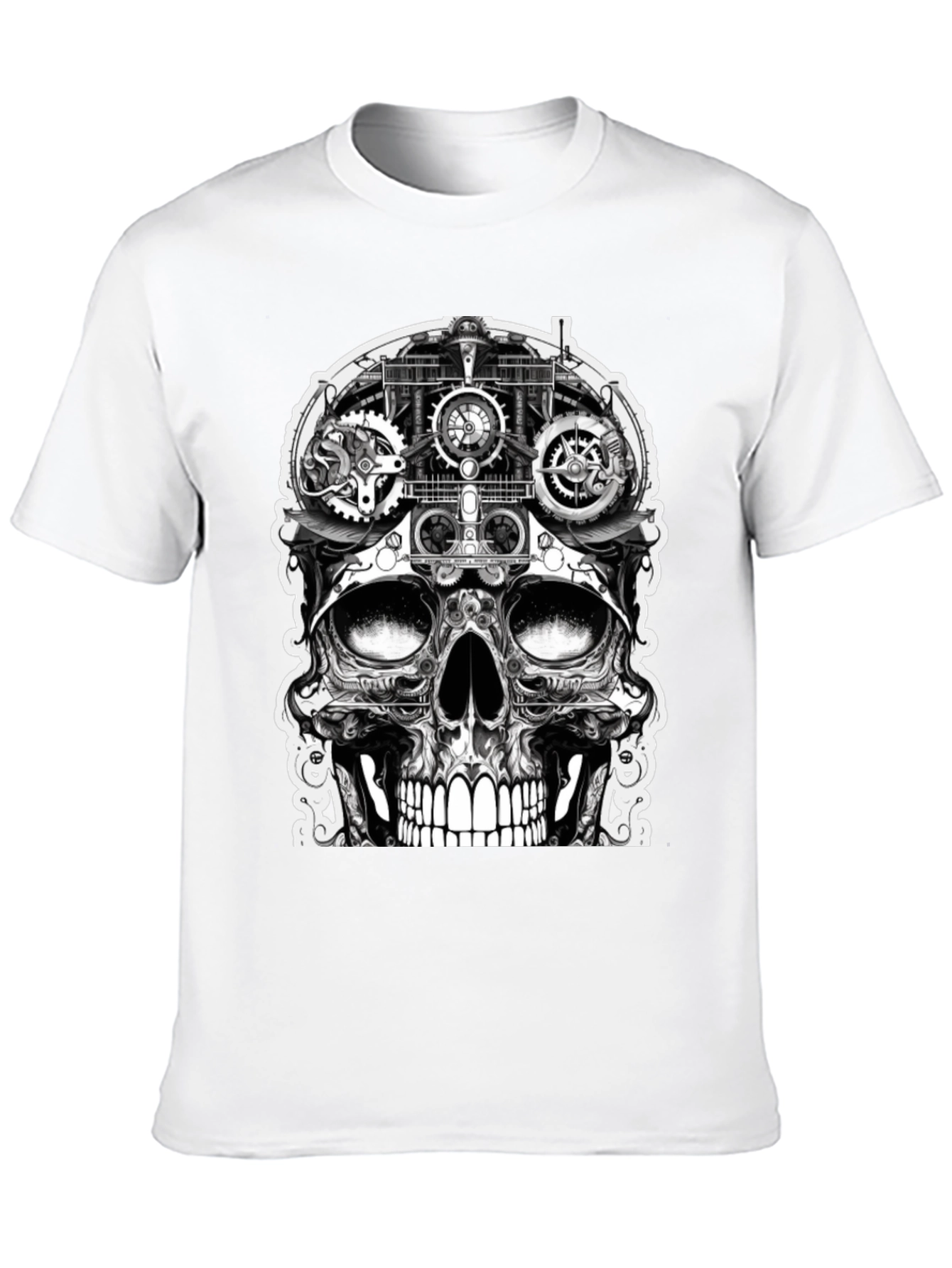 Steampunk Skull Graphic Tee - Black