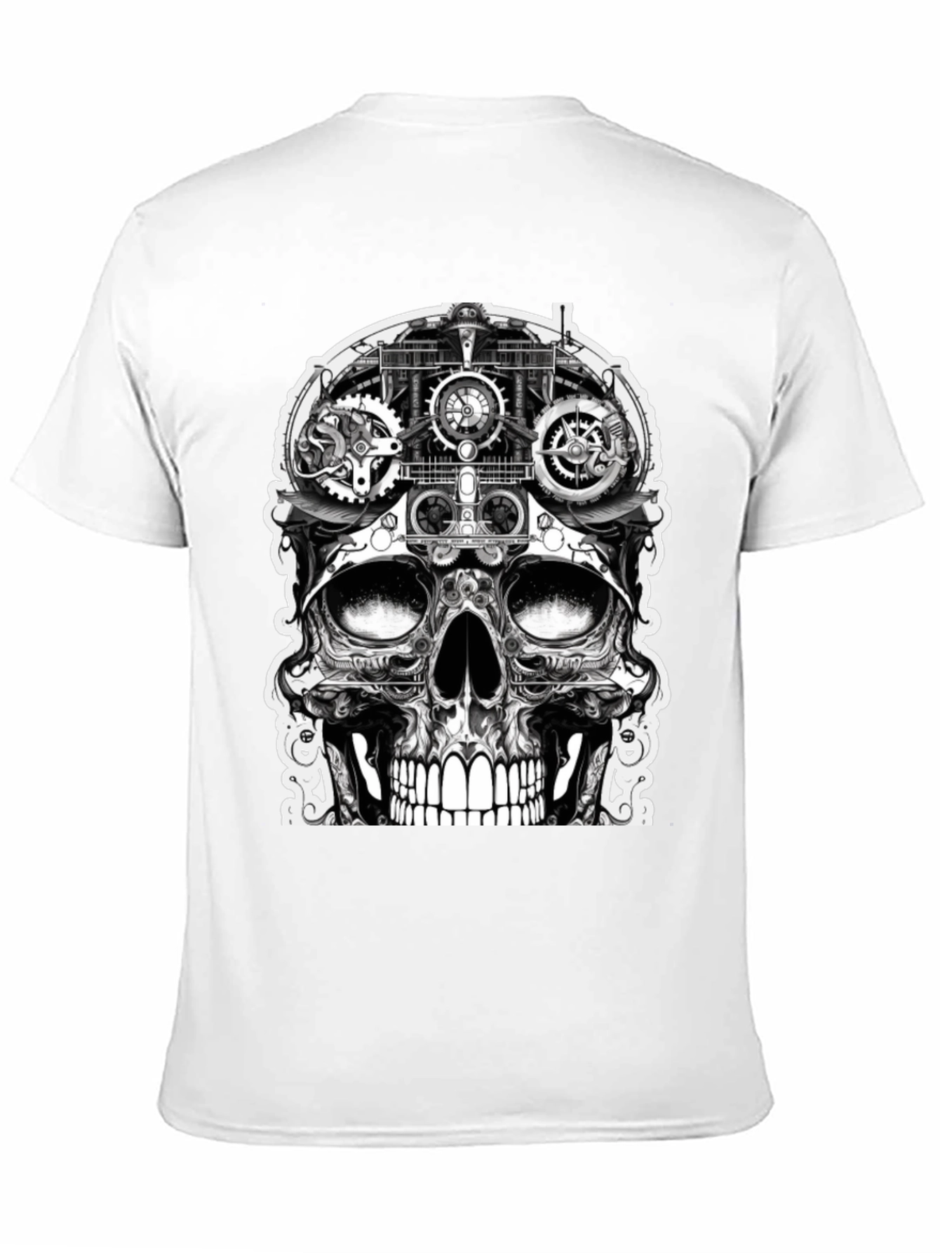 Steampunk Skull Graphic Tee - Black