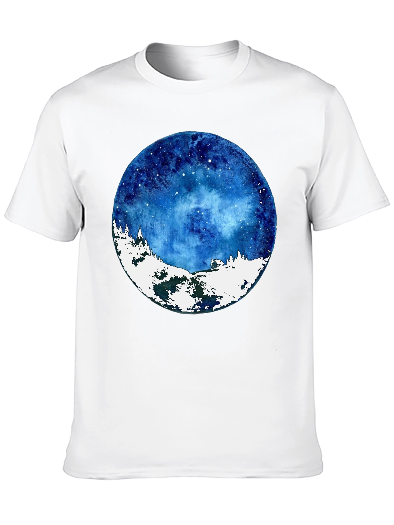 Celestial Winter Scene Graphic T-Shirt