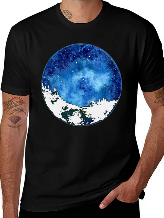 Celestial Winter Scene Graphic T-Shirt