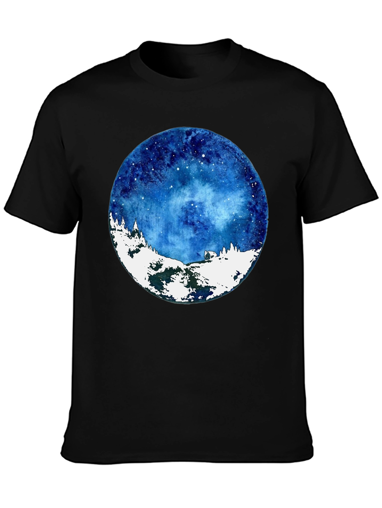 Celestial Winter Scene Graphic T-Shirt