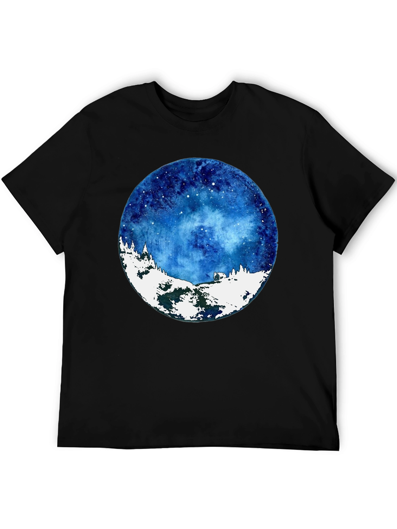 Celestial Winter Scene Graphic T-Shirt