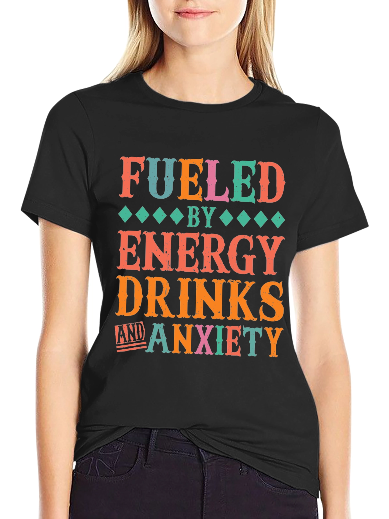 Fueled by Energy Drinks & Anxiety Graphic Tee