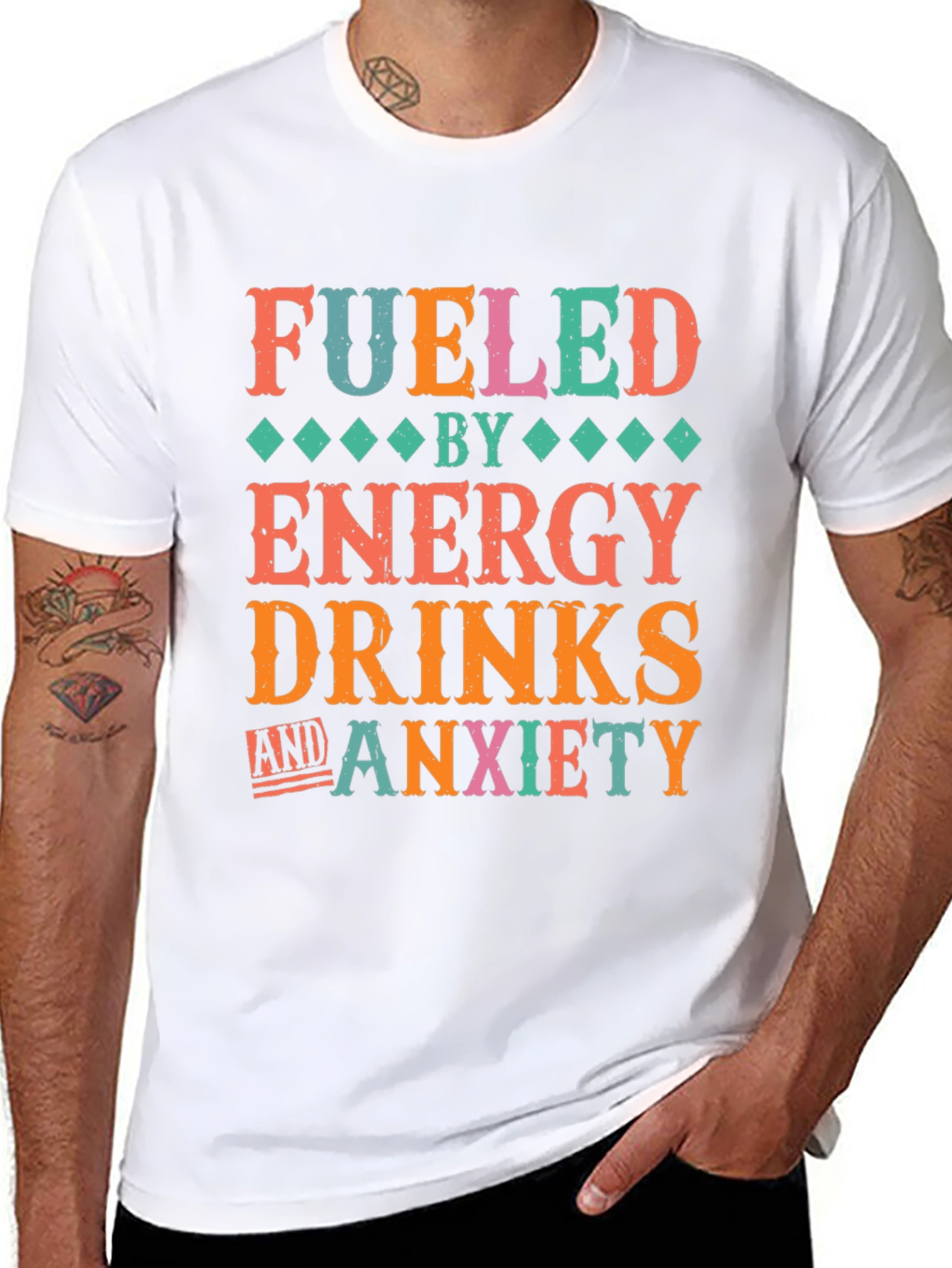 Fueled by Energy Drinks & Anxiety Graphic Tee