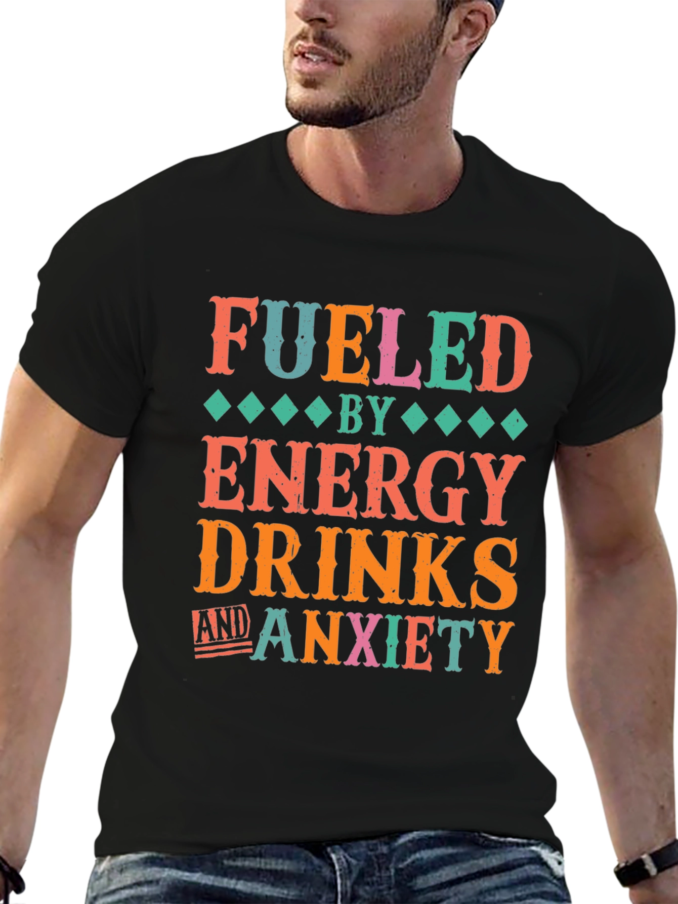 Fueled by Energy Drinks & Anxiety Graphic Tee