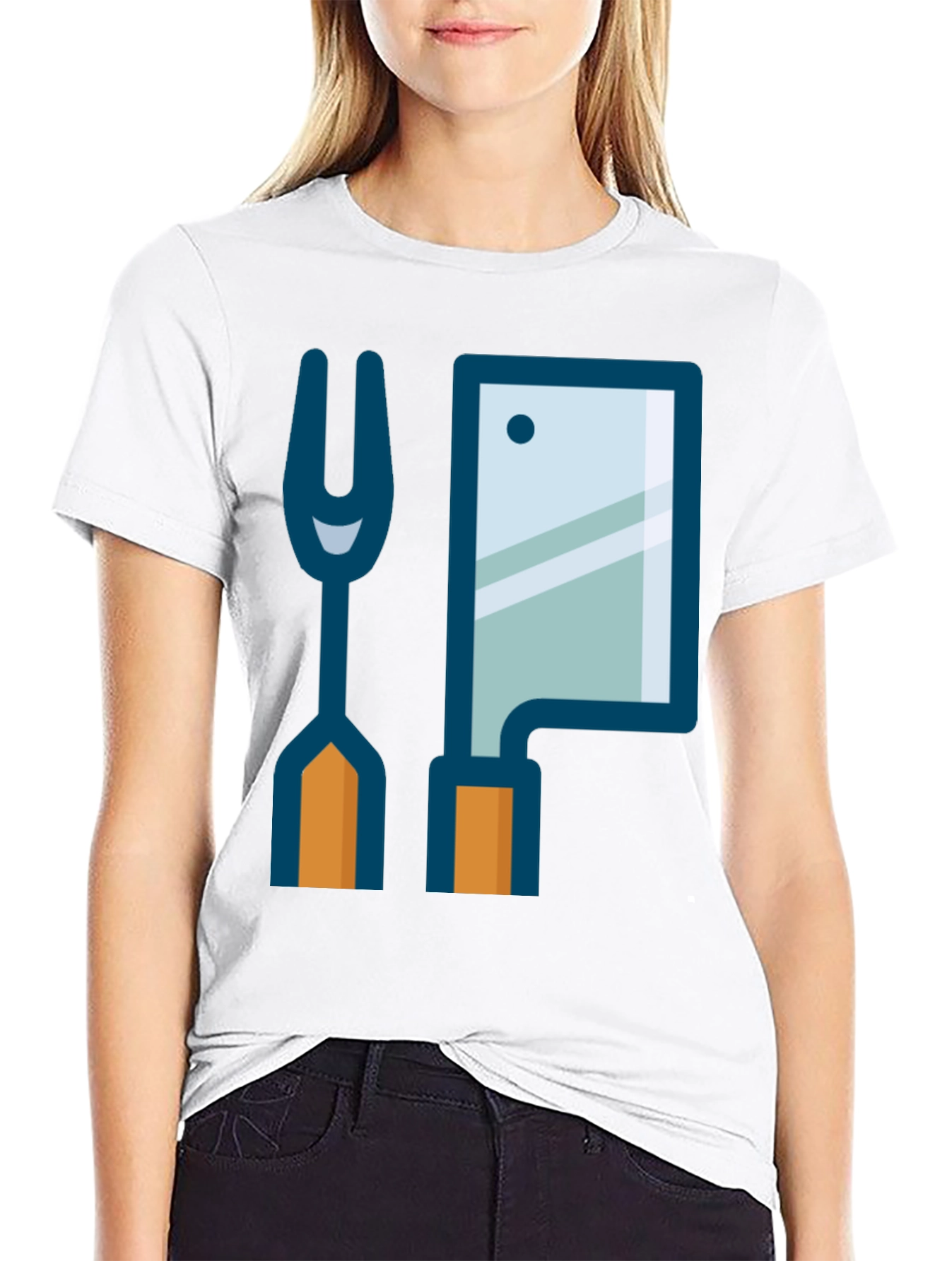 Butcher Fork & Cleaver Graphic Tee - Black
