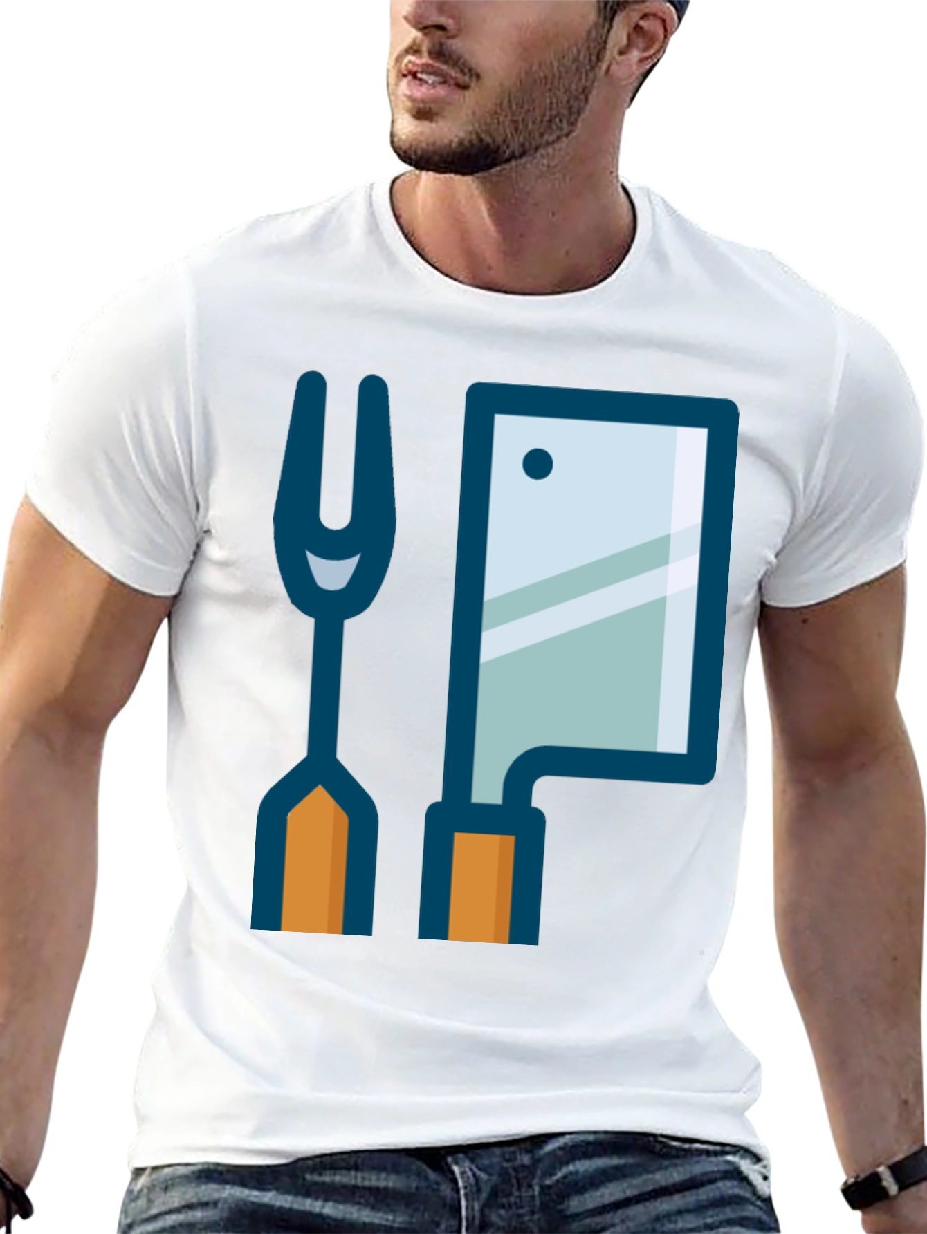 Butcher Fork & Cleaver Graphic Tee - Black
