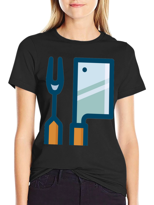 Butcher Fork & Cleaver Graphic Tee - Black
