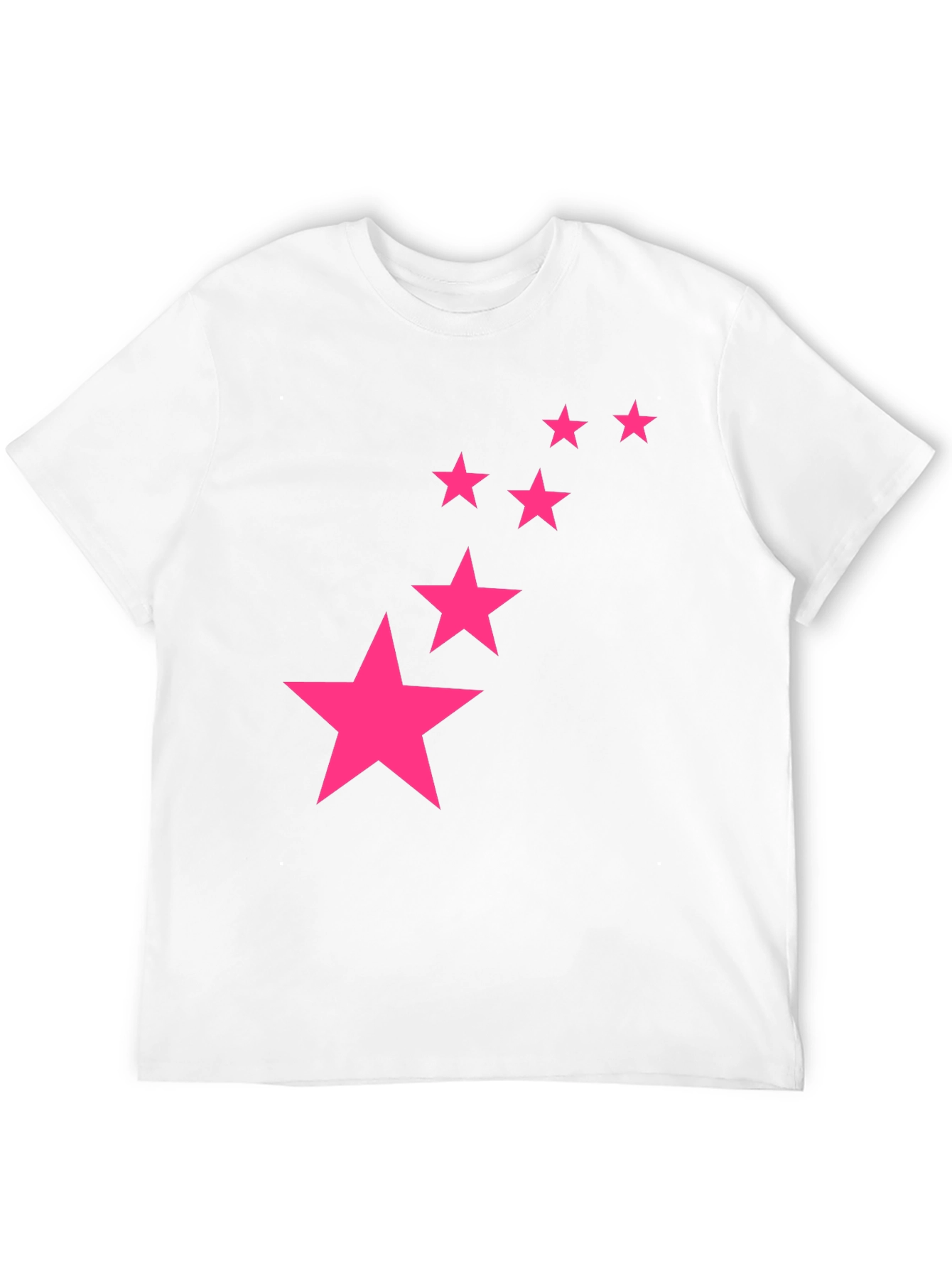 Black Tee with Pink Star Graphic Print