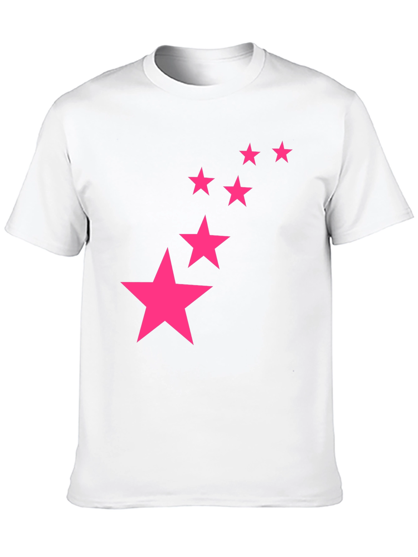 Black Tee with Pink Star Graphic Print