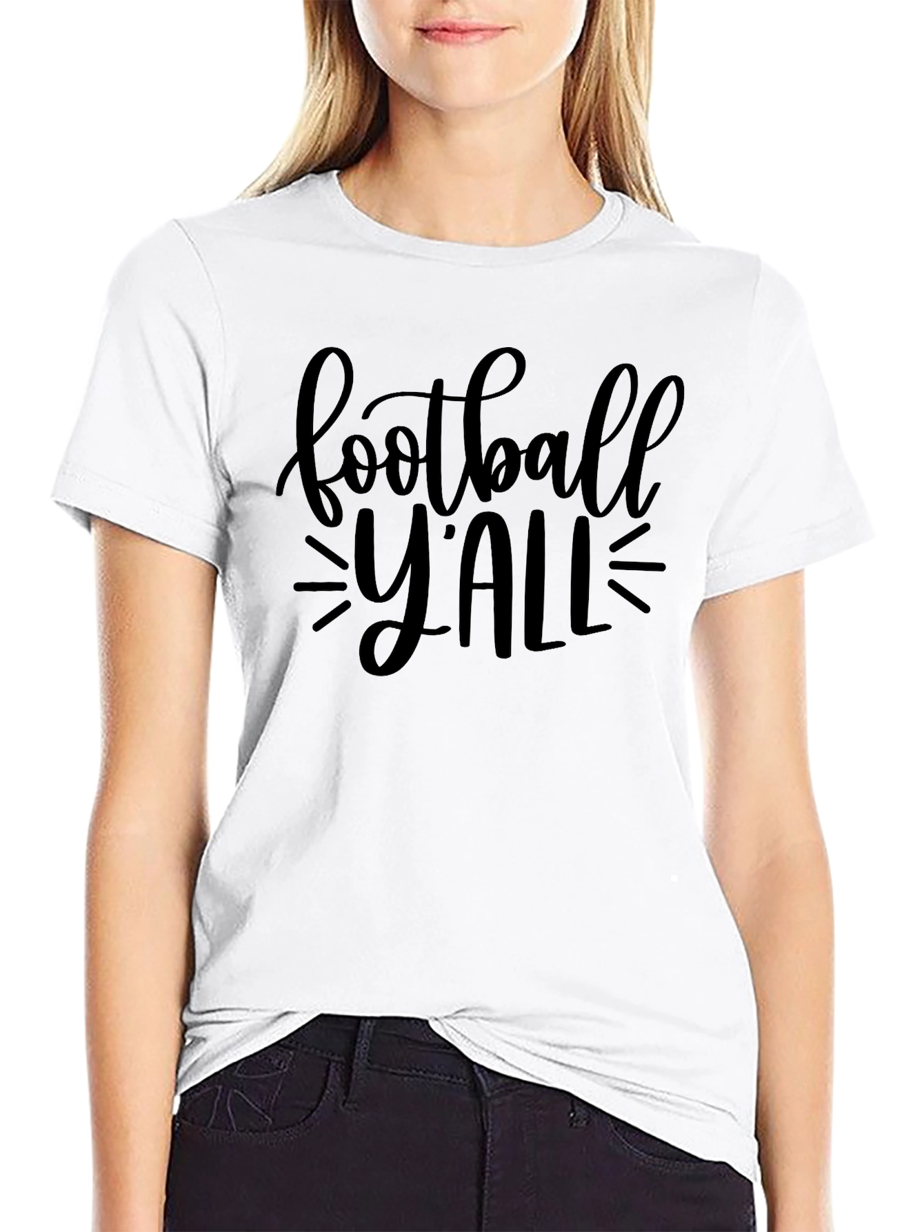 Football Yall Black Graphic Tee