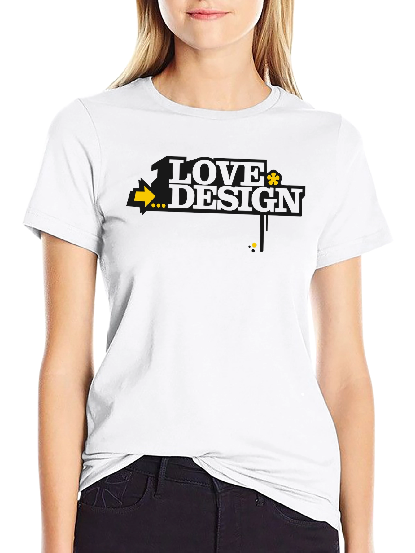 Modern Black Graphic Tee with Arrow Design