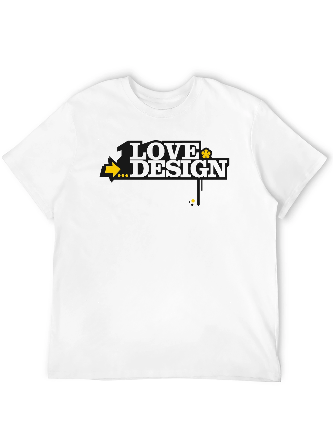 Modern Black Graphic Tee with Arrow Design