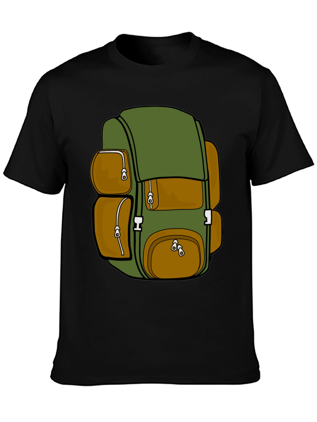 Cartoon Backpack Graphic T-Shirt