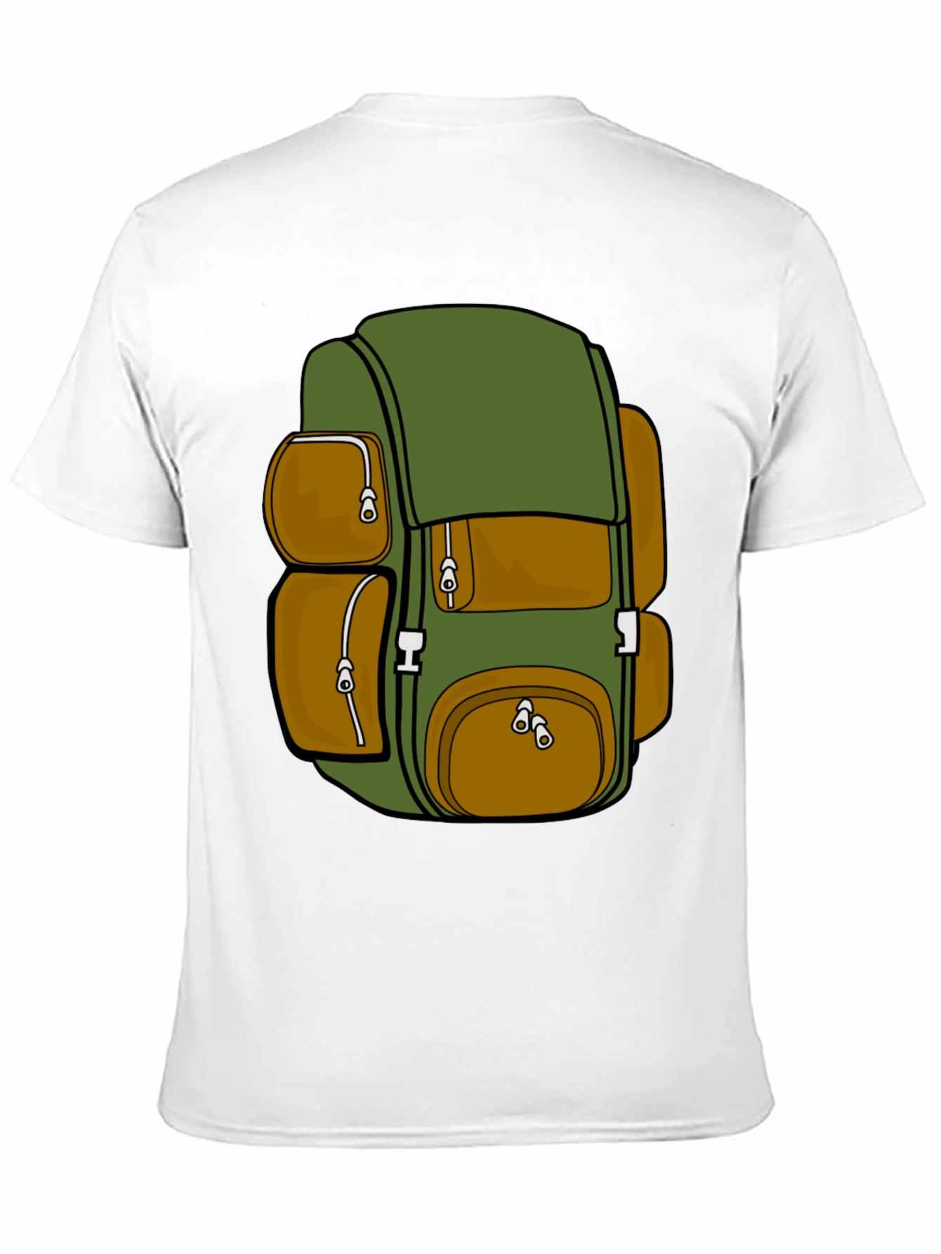 Cartoon Backpack Graphic T-Shirt
