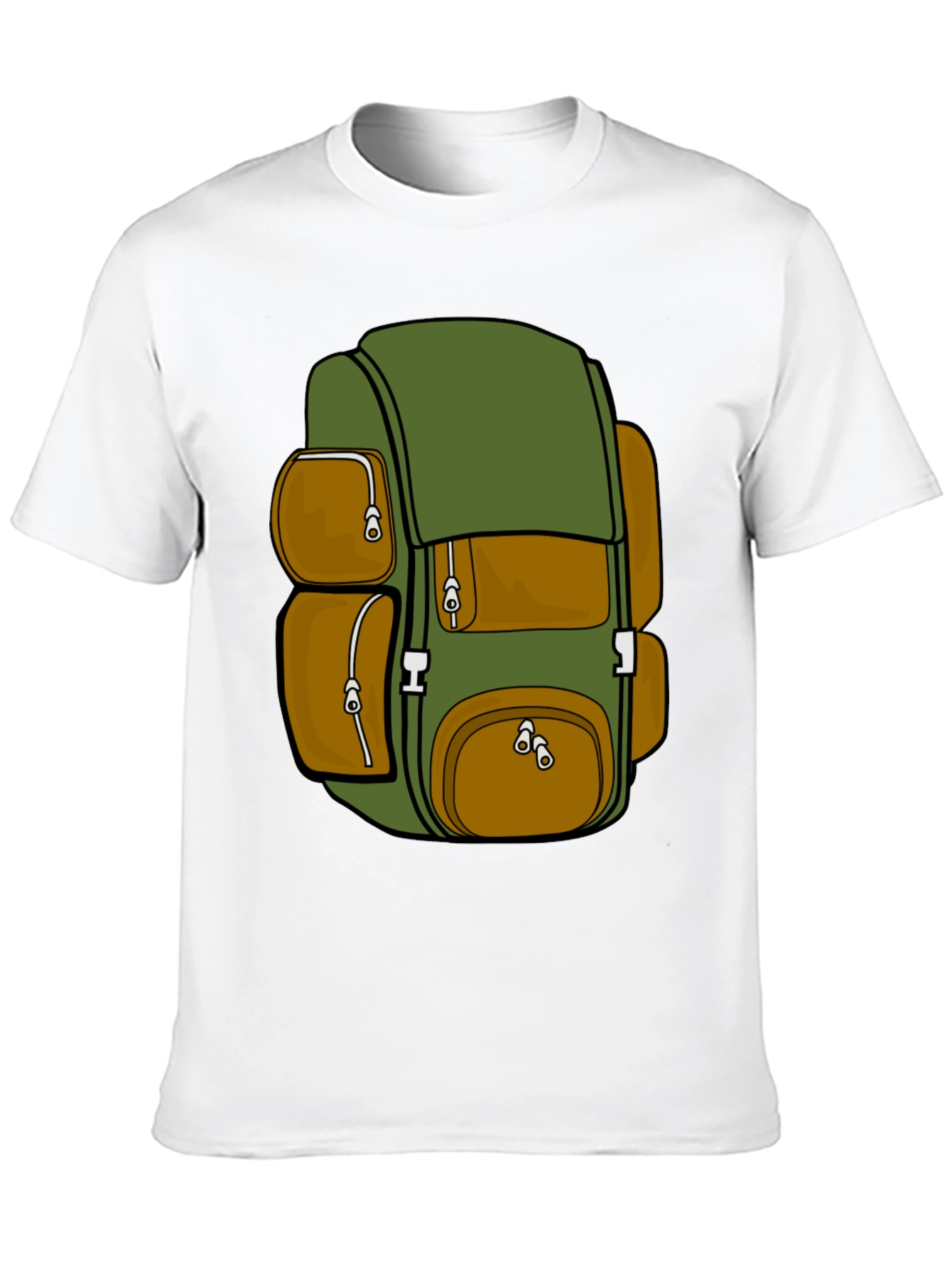 Cartoon Backpack Graphic T-Shirt