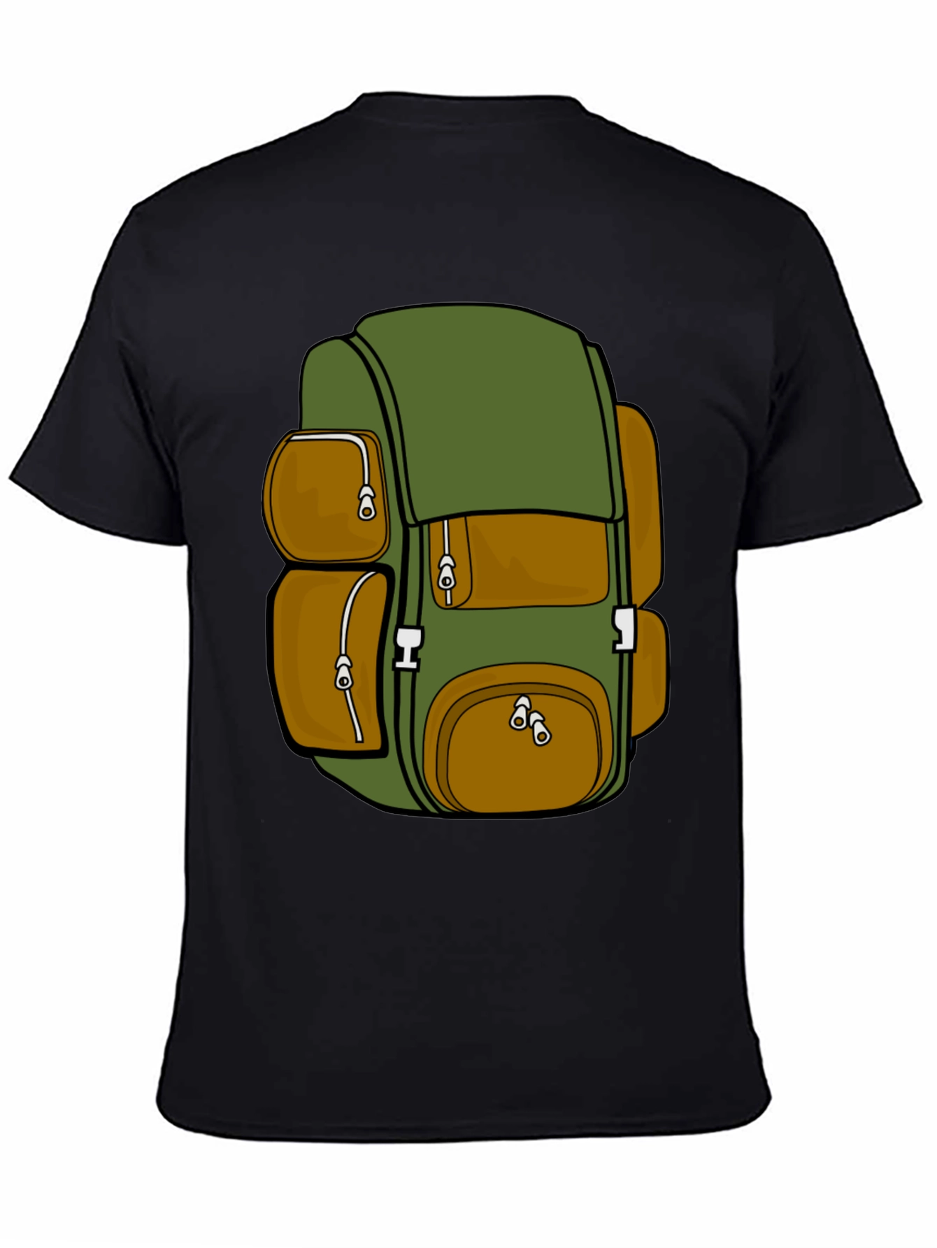 Cartoon Backpack Graphic T-Shirt