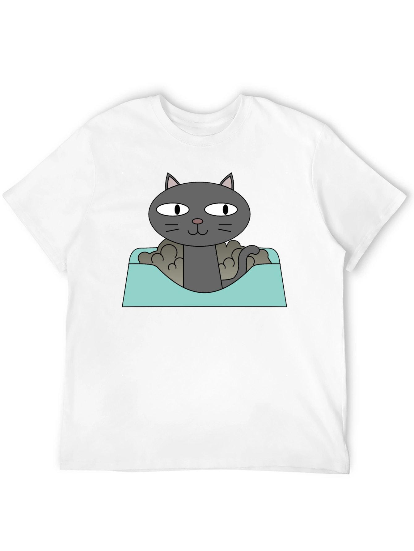 Cat in a Box Graphic T-Shirt - Black
